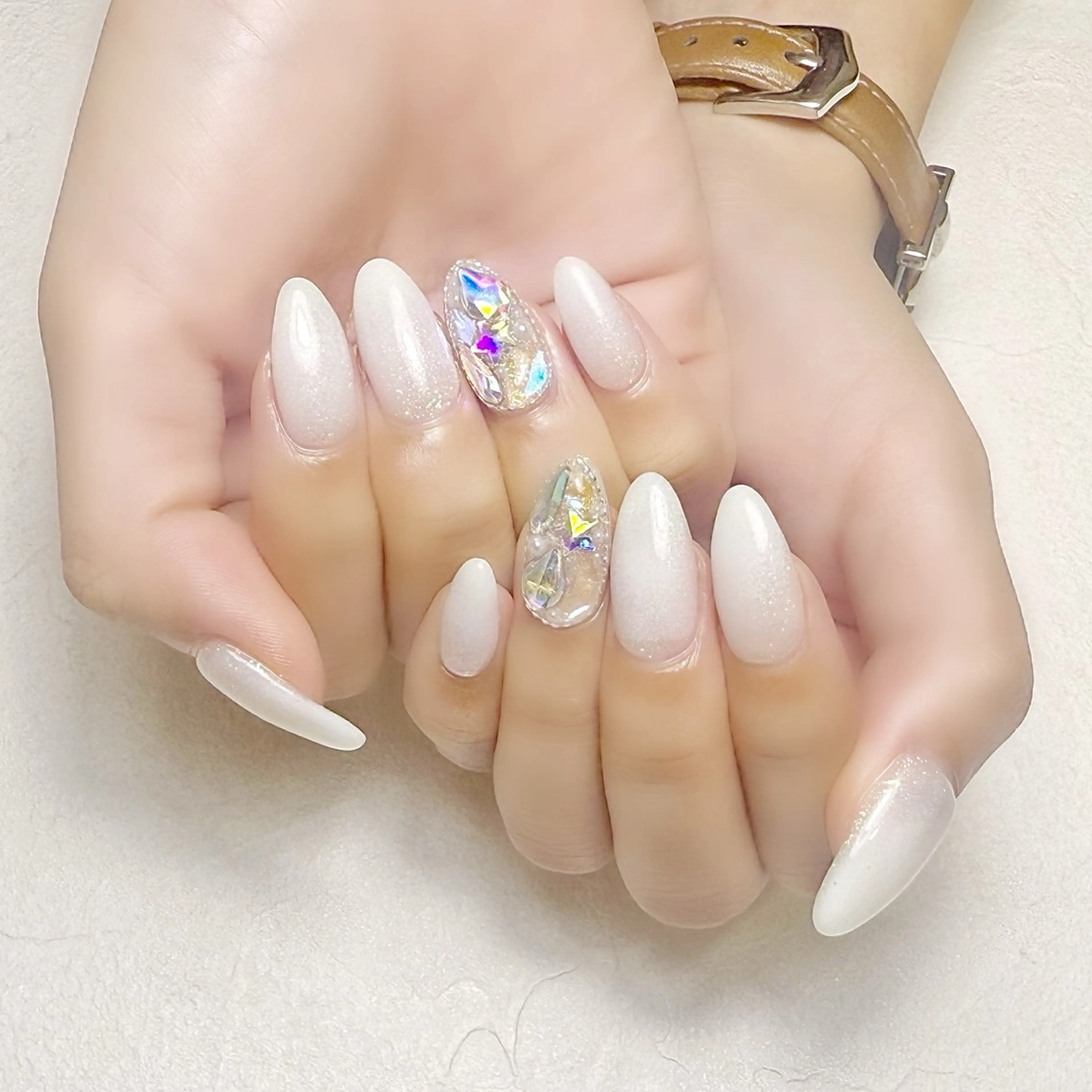 ネイル グラデーション グリーン ラメ(グリッター) rouse nail RISATOのネイルデザイン