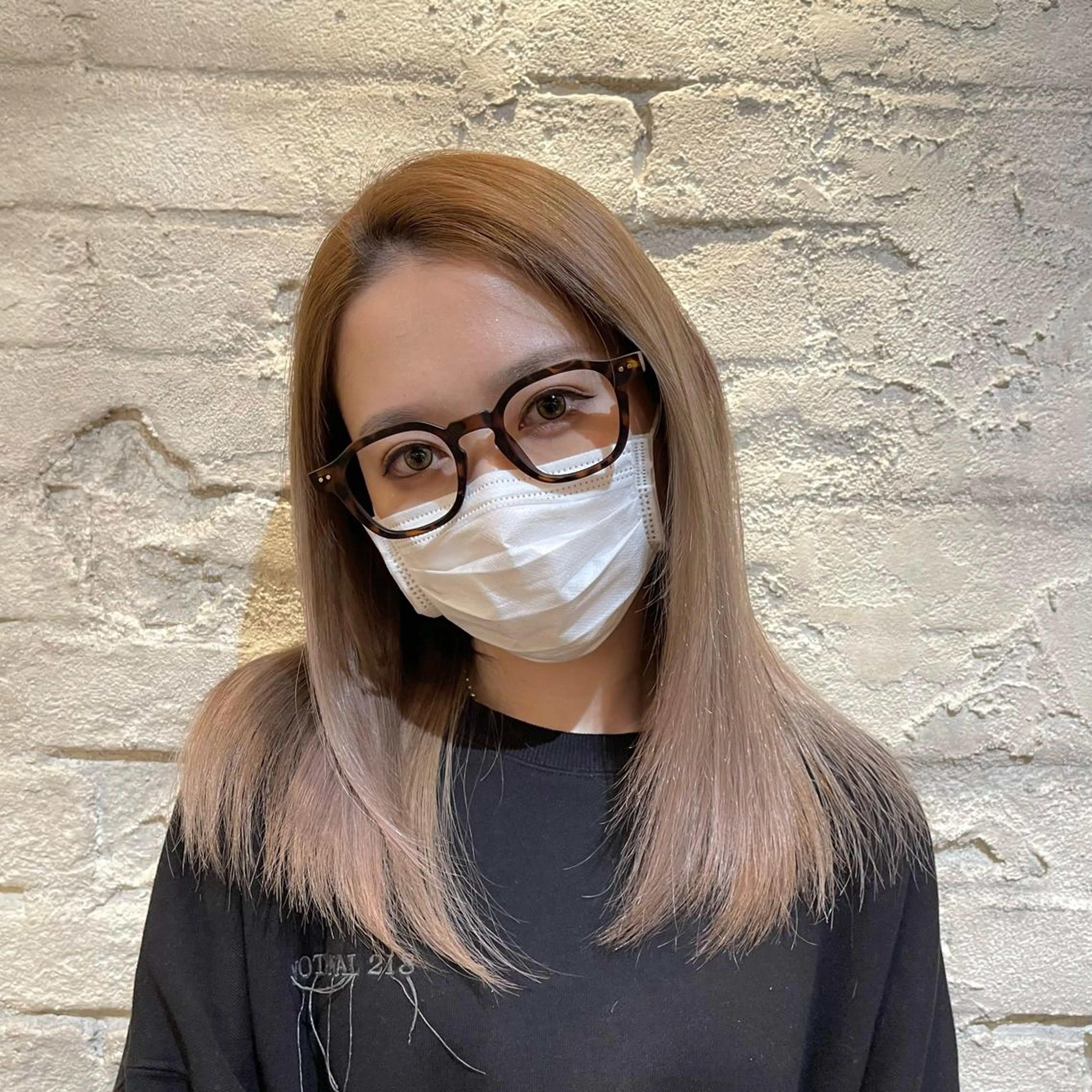 セミロング カラー 🌈モテるベージュ カラー💕成島 宙のヘアスタイル