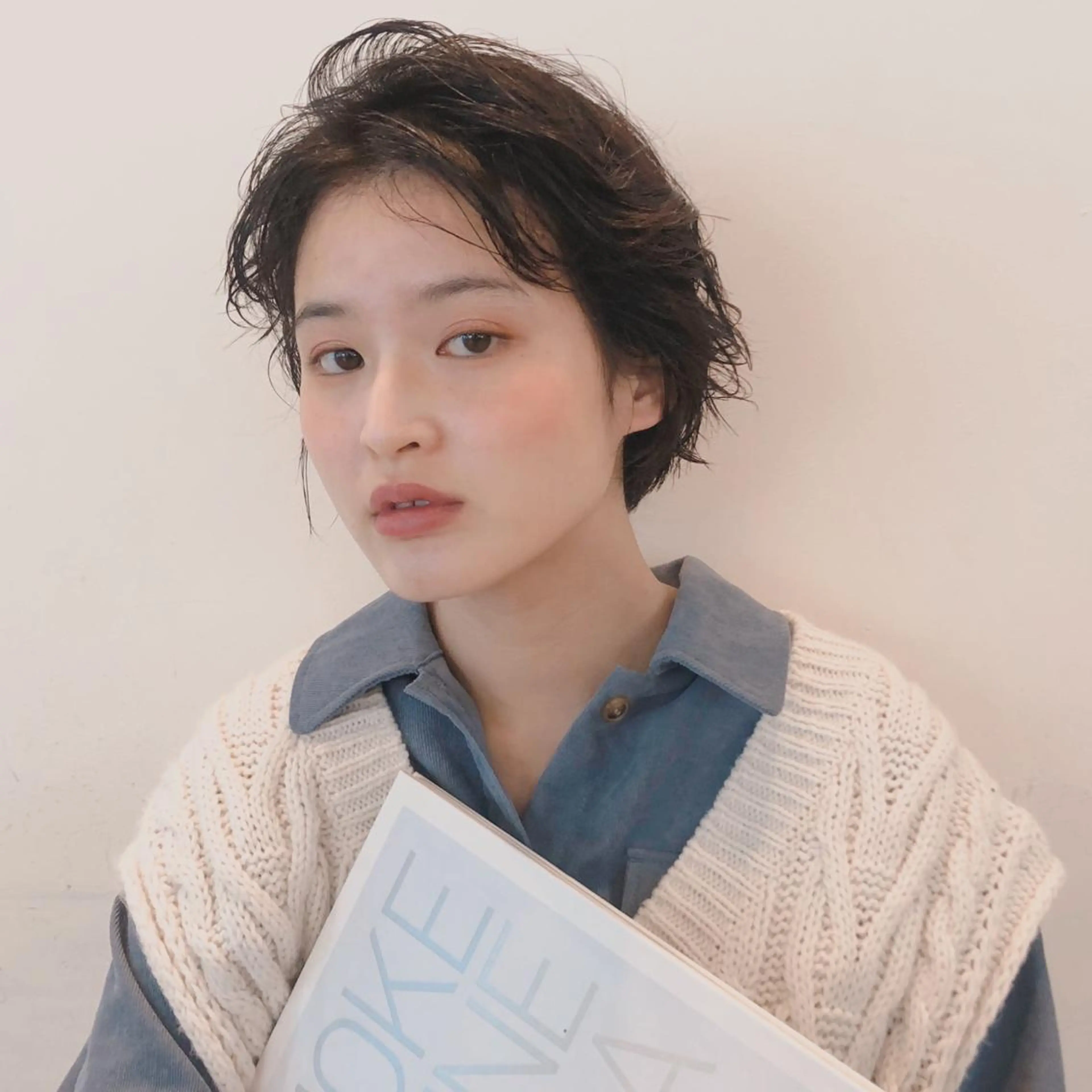 ショート くせ毛 かきあげバング ショートヘア youres hair 神楽坂はなれ店所属・飯田橋神楽坂＊個室 髪質改善hitomiのヘアスタイル