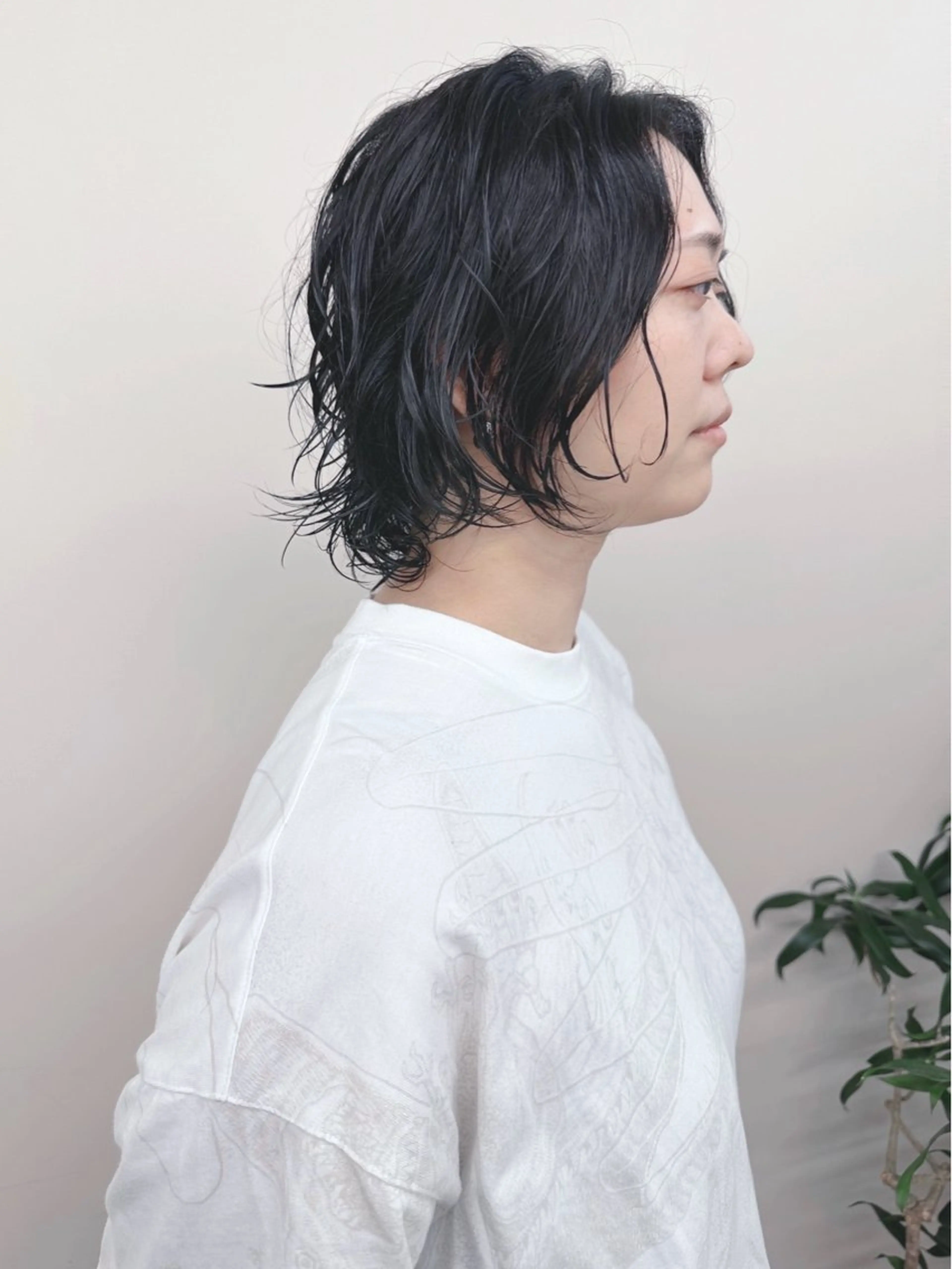 ミディアム パーマ カット パーマ とうい/パーマボブ/ くせ毛/丸みボブのヘアスタイル