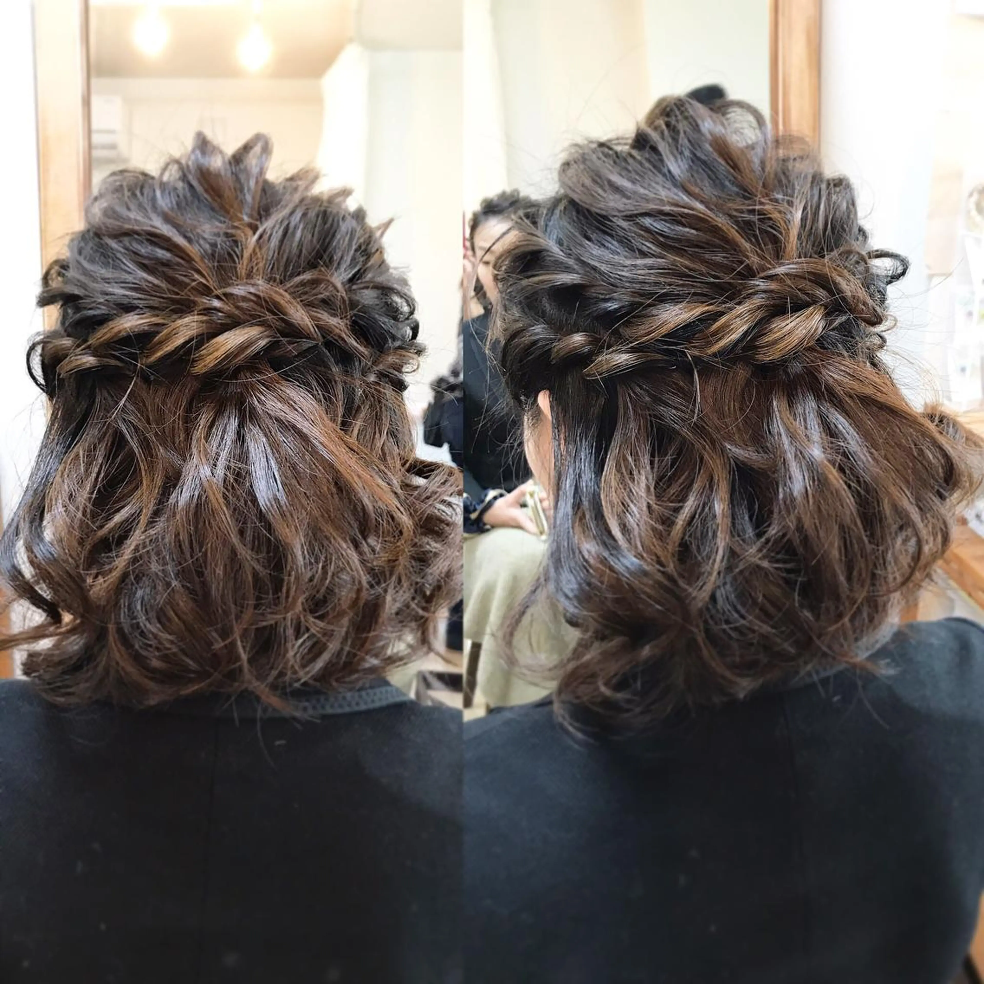 ミディアム ヘアアレンジ マツエク・マツパ ハーフアップ ヘアメ/着付け 清水玲歌のヘアスタイル