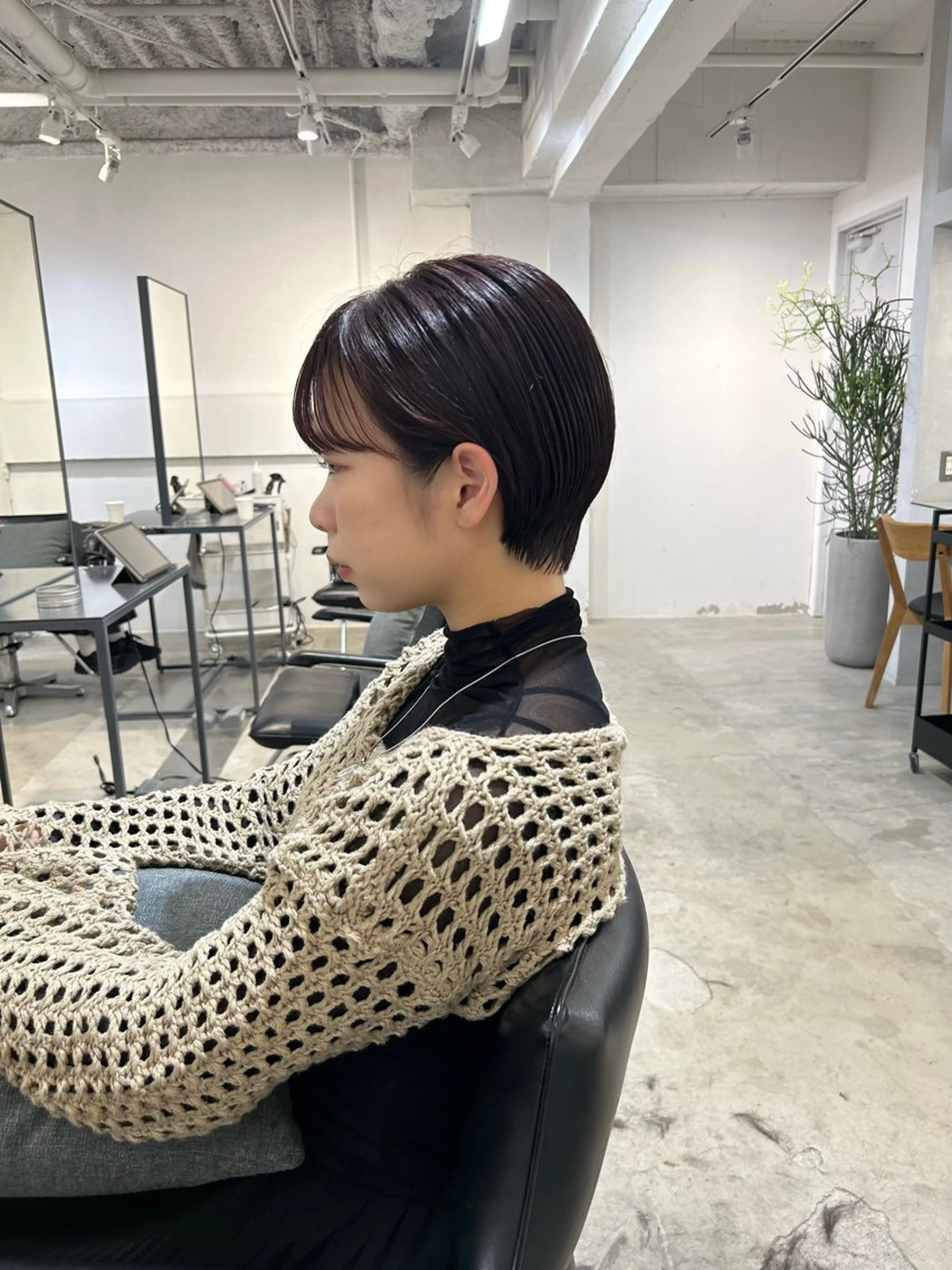 ショート カラー ラベンダーカラー ピンクカラー ピンクラベンダー ショートヘア カット ヘアカラー トリートメント ❤️ショートカット ・顔周りカット❤️のヘアスタイル
