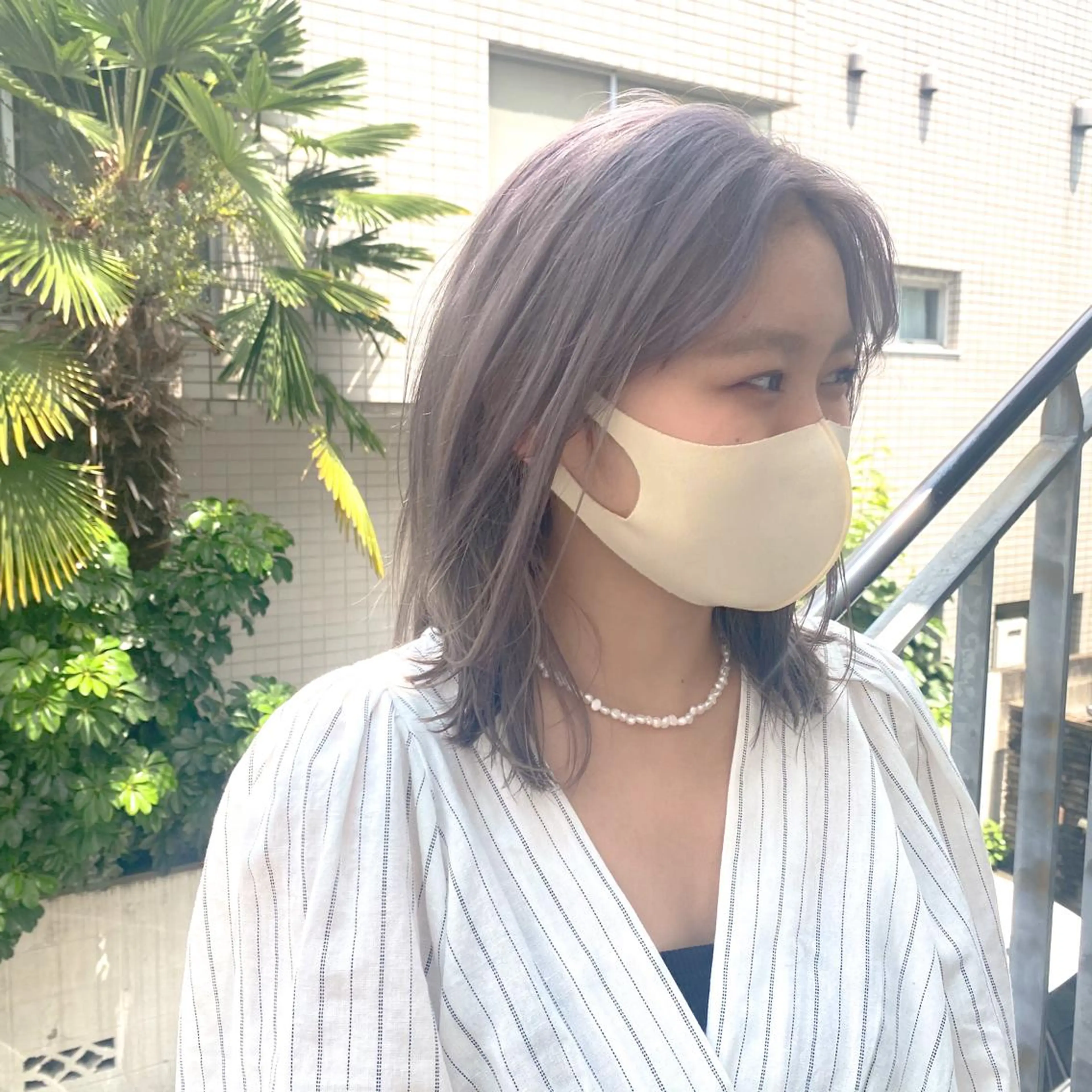 ミディアム カラー 艶髪ブリーチ 永井竜也のヘアスタイル