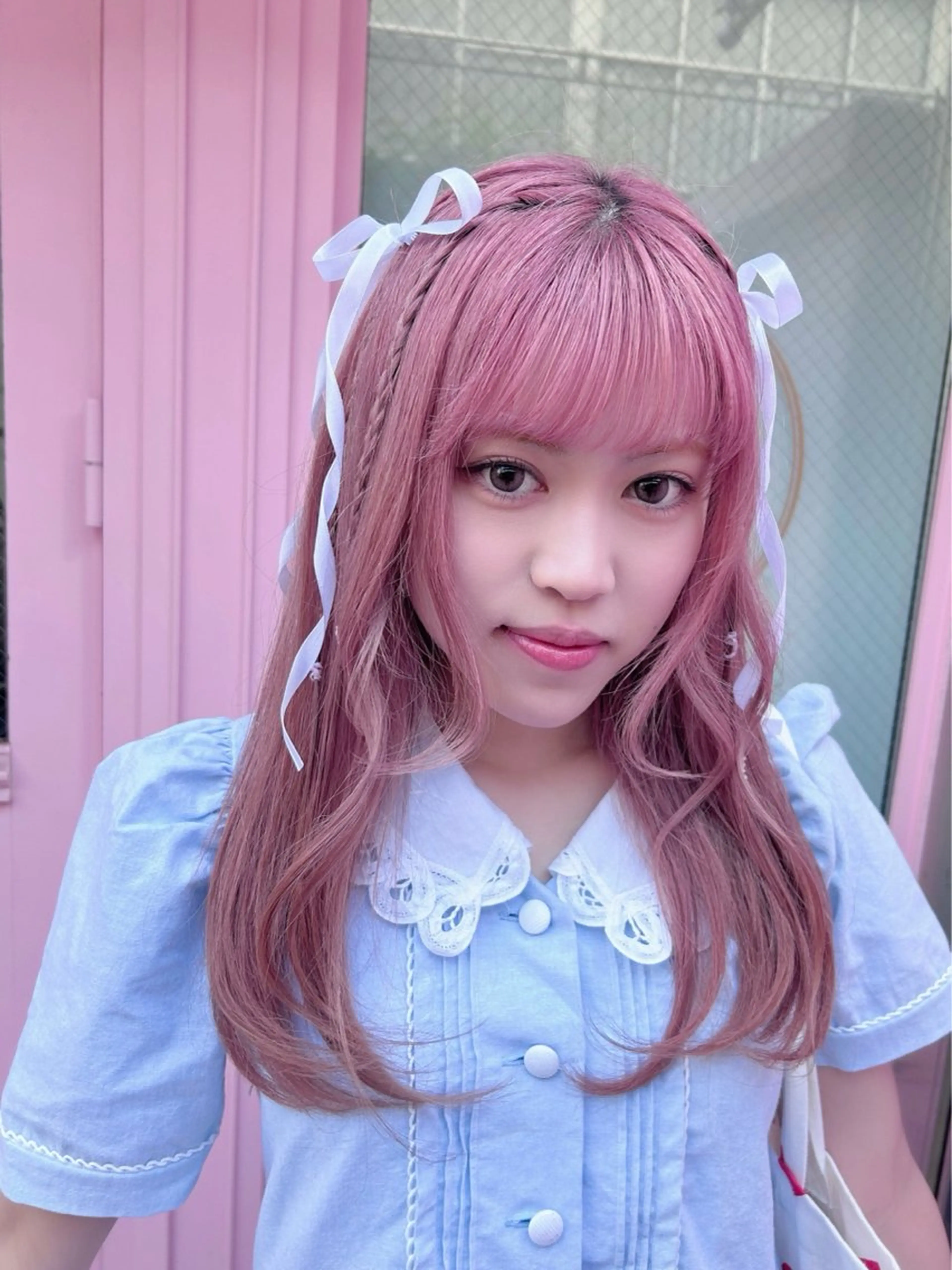 セミロング カラー ヘアアレンジ 💕誰より可愛い💕 ピンク🎀YUUKAのヘアスタイル