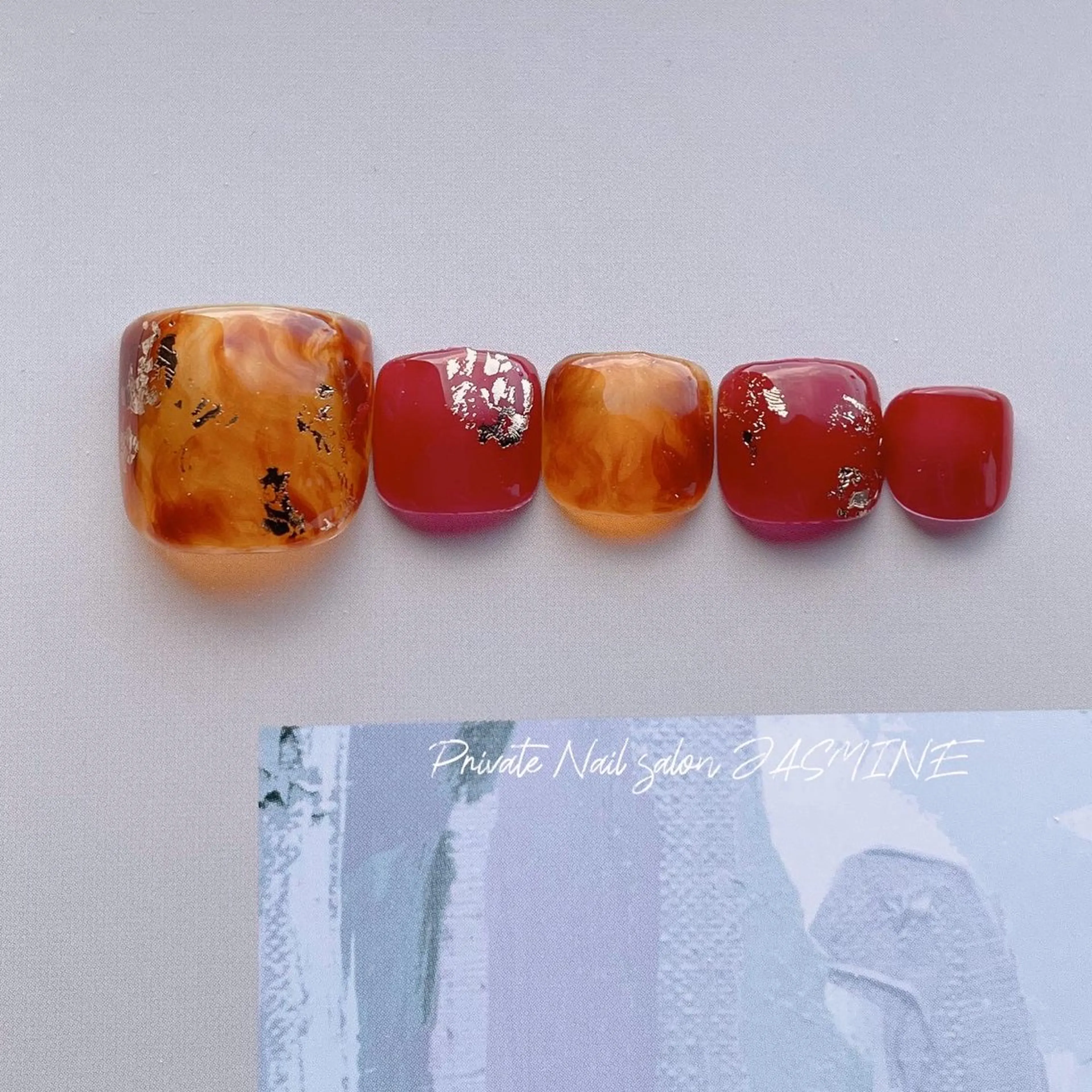 ネイル べっ甲ネイル フットネイル フットネイル Nail salon JASMINEのネイルデザイン