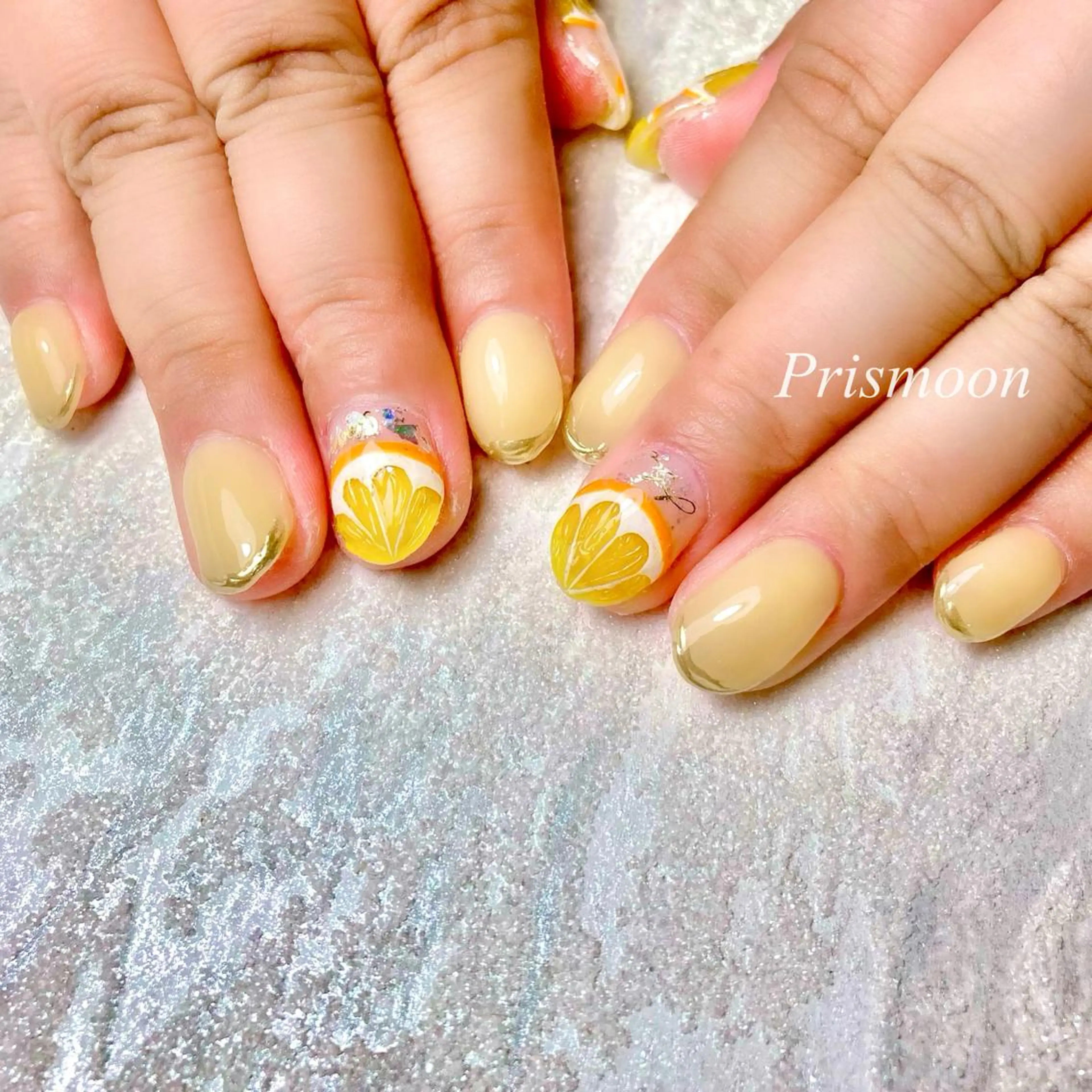 ネイル オレンジ Prismoon  Nail所属・Prismoon Nailのネイルデザイン