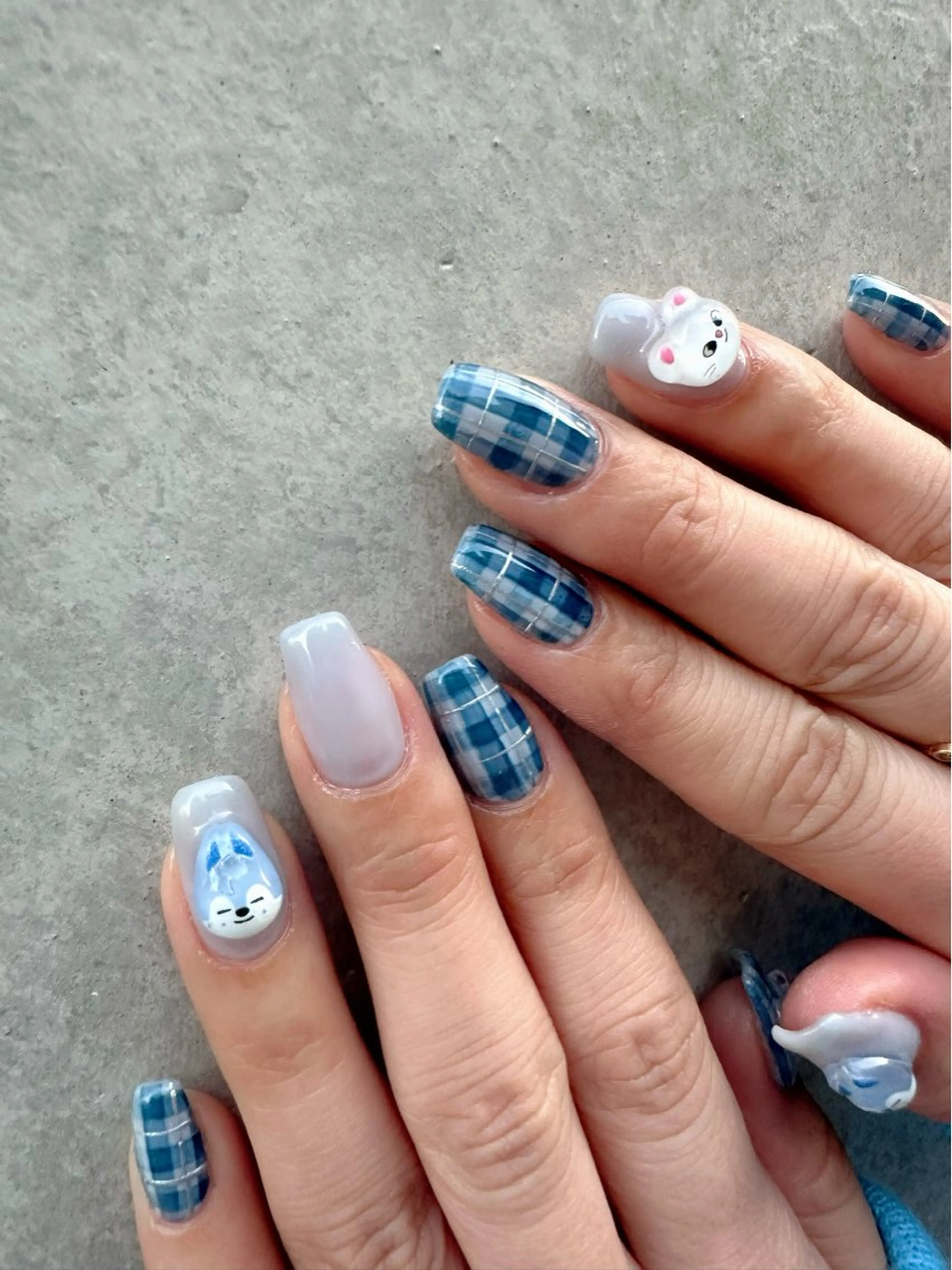 ネイル ブルー 氷ネイル・うるうるネイル 韓国ネイル 持ち込み ニュアンスネイル 🪞KAPE NAIL 🪞のネイルデザイン