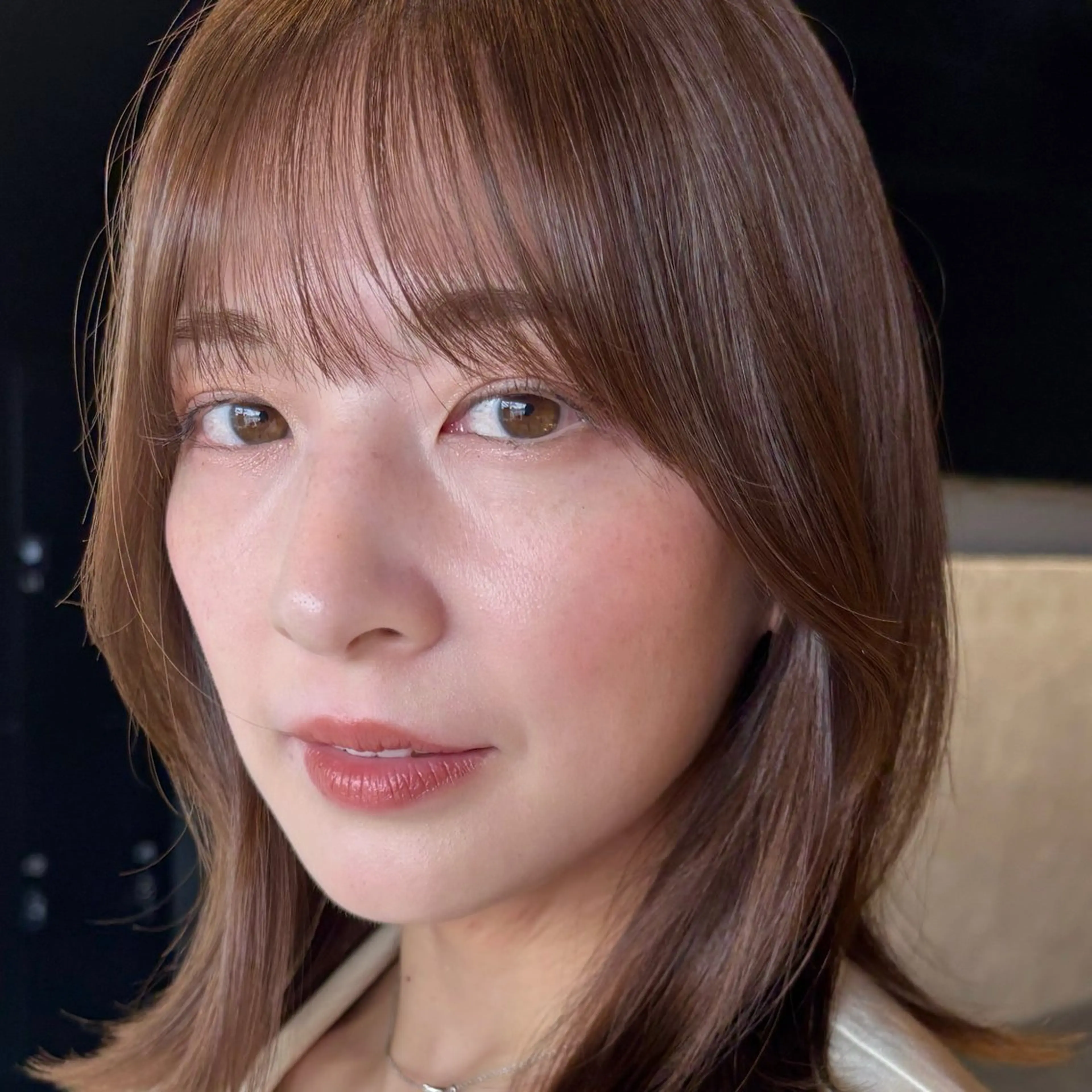 ミディアム カラー ベージュカラー 似合わせカット シースルーバング カット ヘアカラー トリートメント 顔まわり/レイヤー/ 透明感/まいな🥨のヘアスタイル