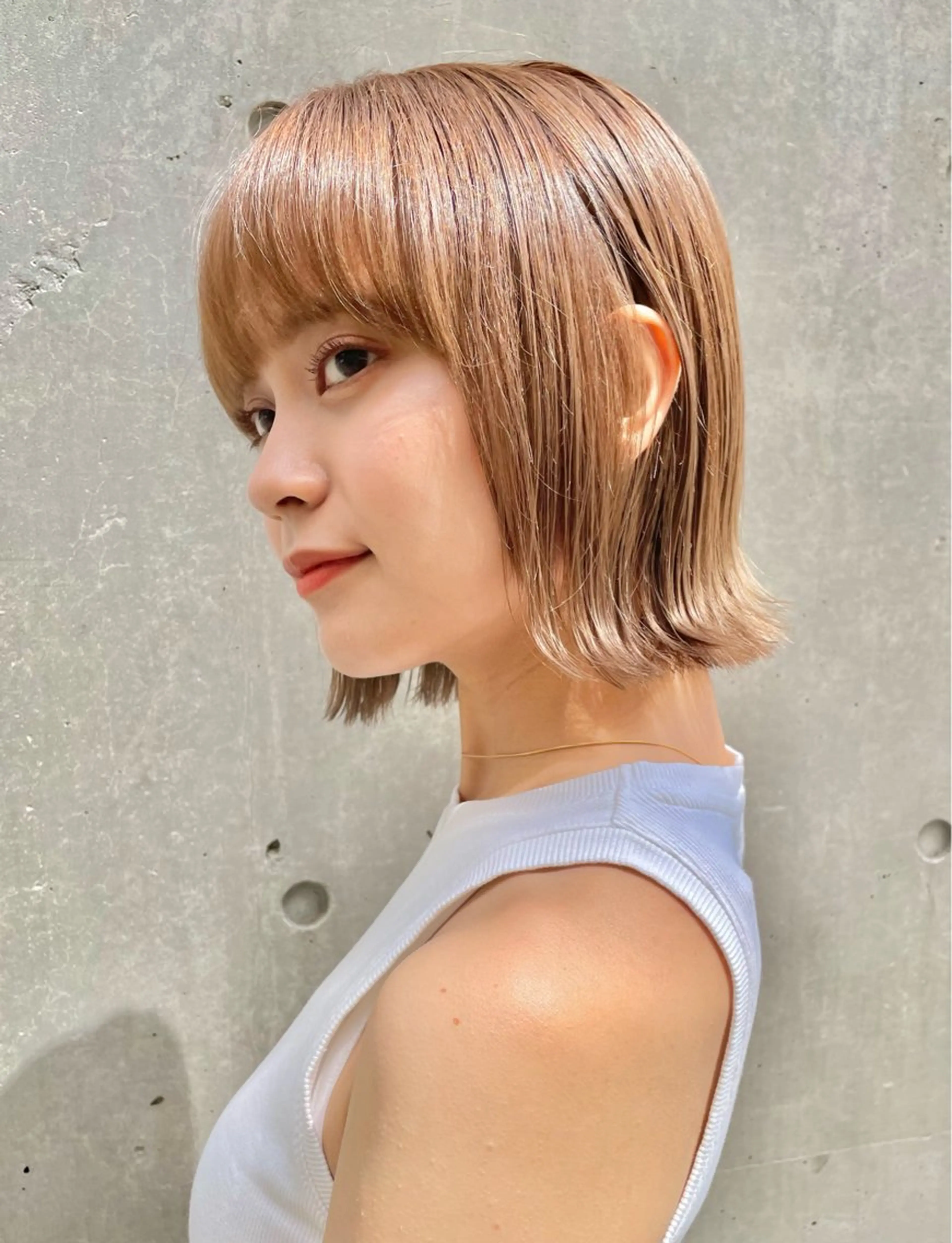 ミディアム カラー 髪質改善 中川　翔のヘアスタイル