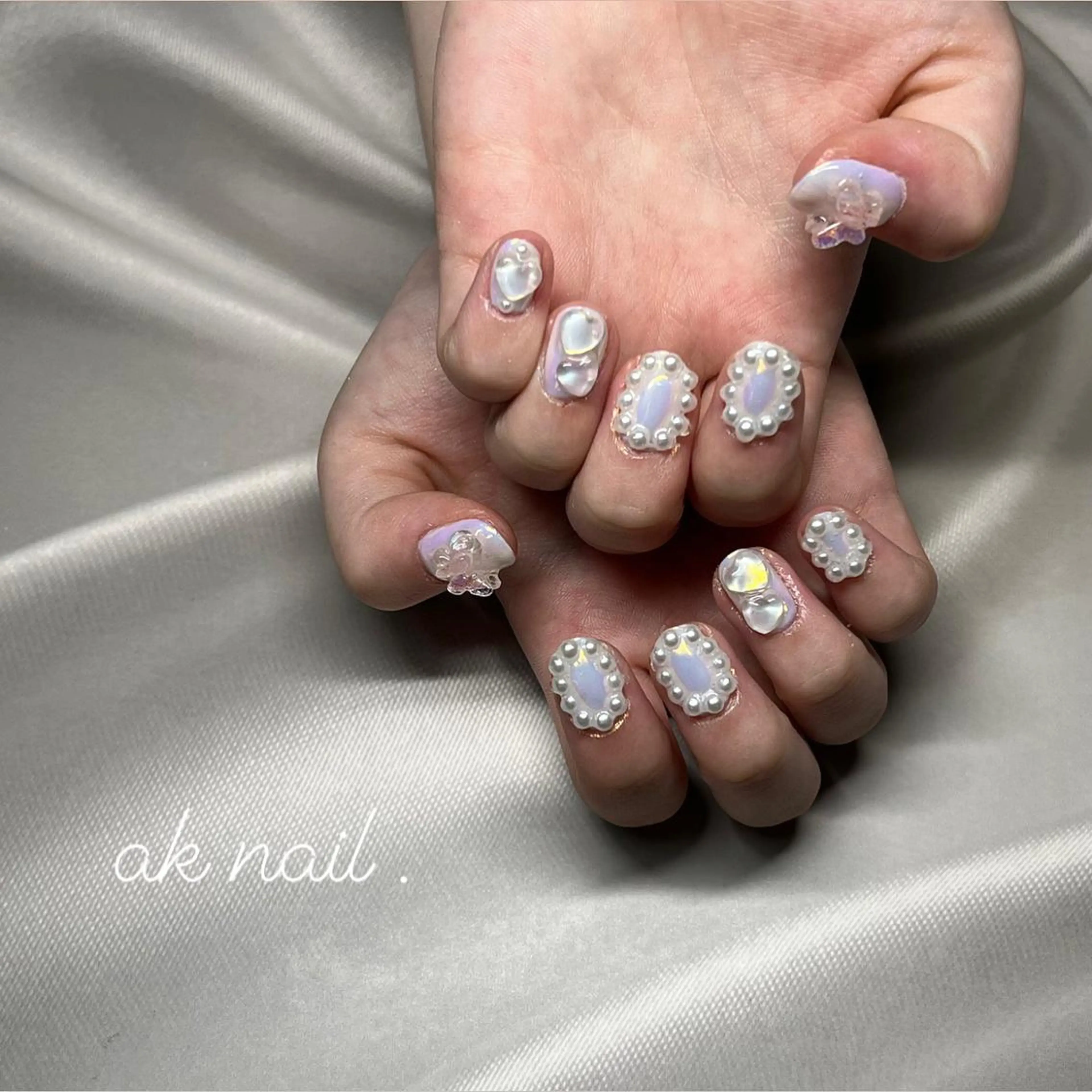 ネイル オーロラネイル ハンドネイル ak nail .のネイルデザイン