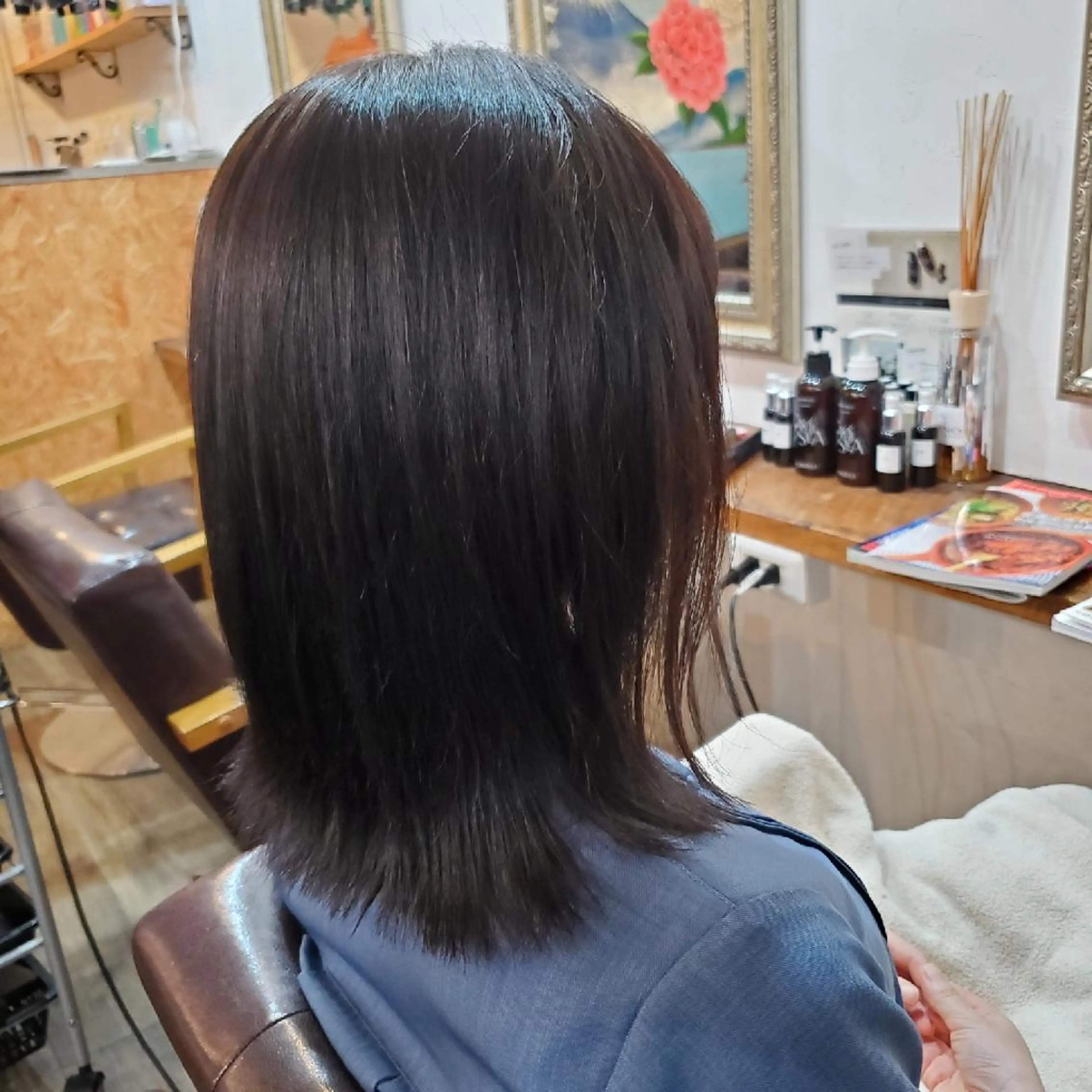 ミディアム カラー カット ヘアカラー トリートメント フリーランス所属・韓国ヘア レイヤー くびれヘアMATSUのヘアスタイル