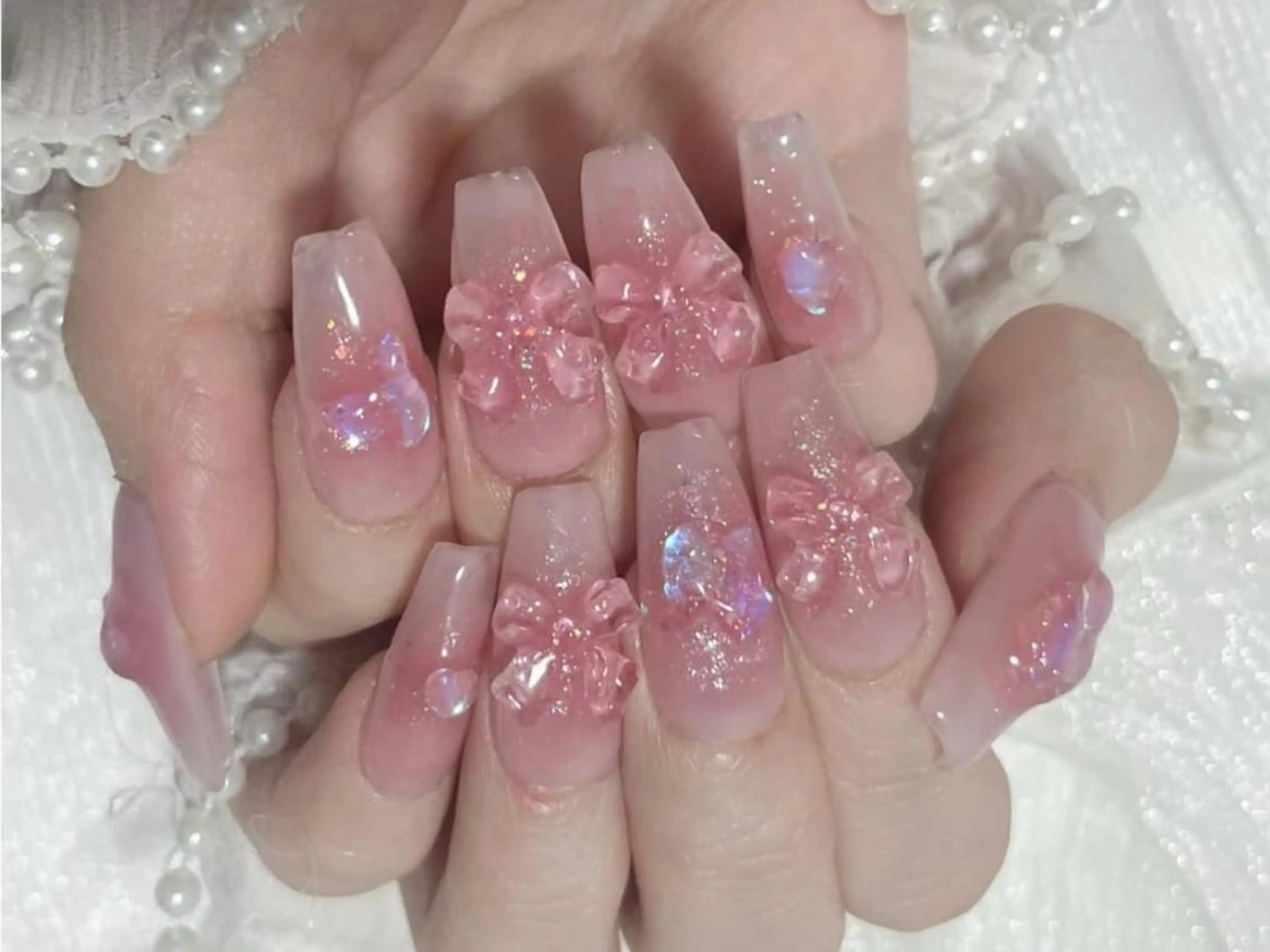 メンズ ネイル アートネイル フレンチネイル ジェルネイル キラキラネイル パラジェル Bloom kabukiのネイルデザイン