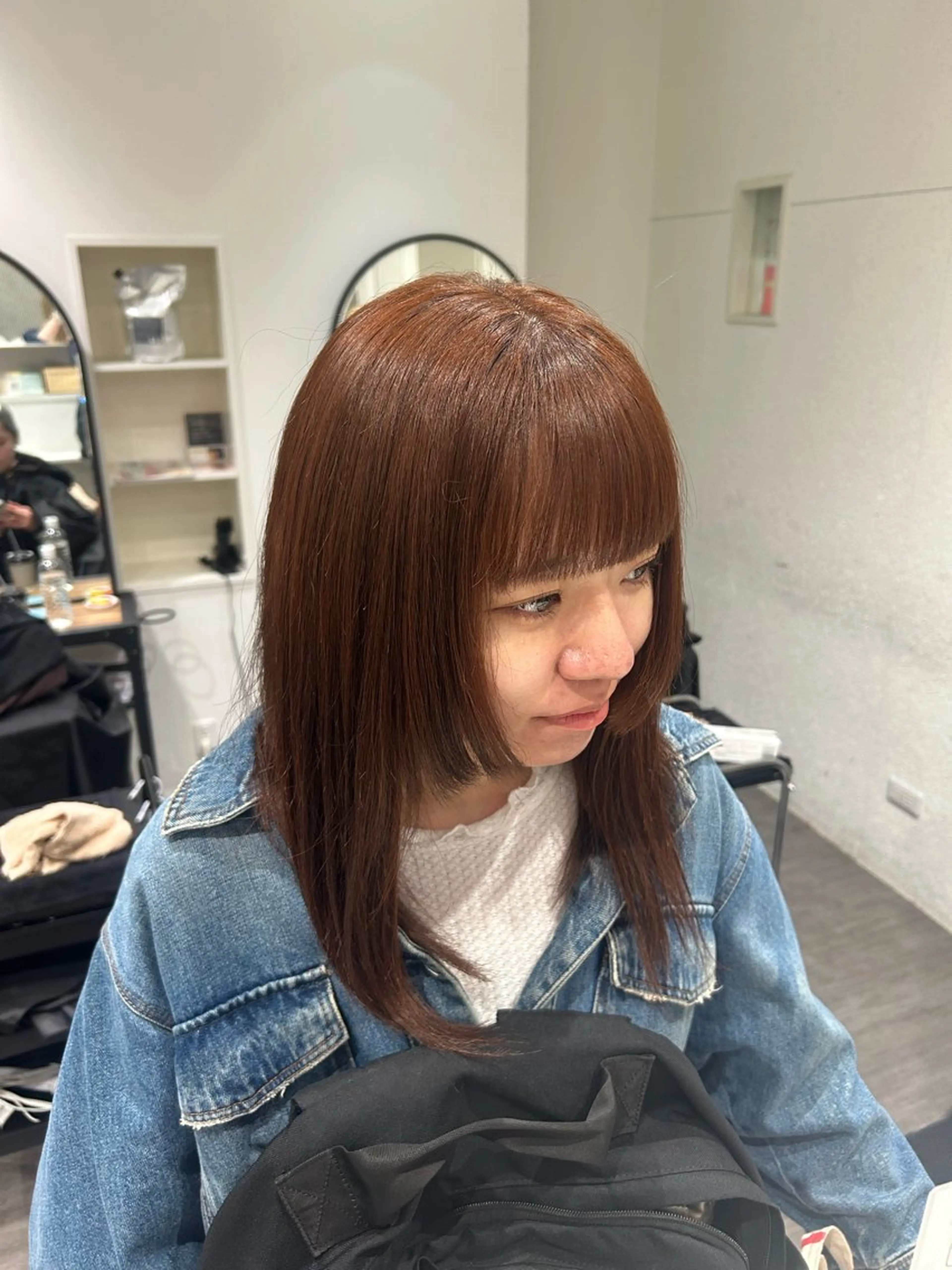セミロング カラー ブラウンカラー オレンジ オレンジブラウン ヘアカラー トリートメント カラーリスト💟草間 紫音💟のヘアスタイル