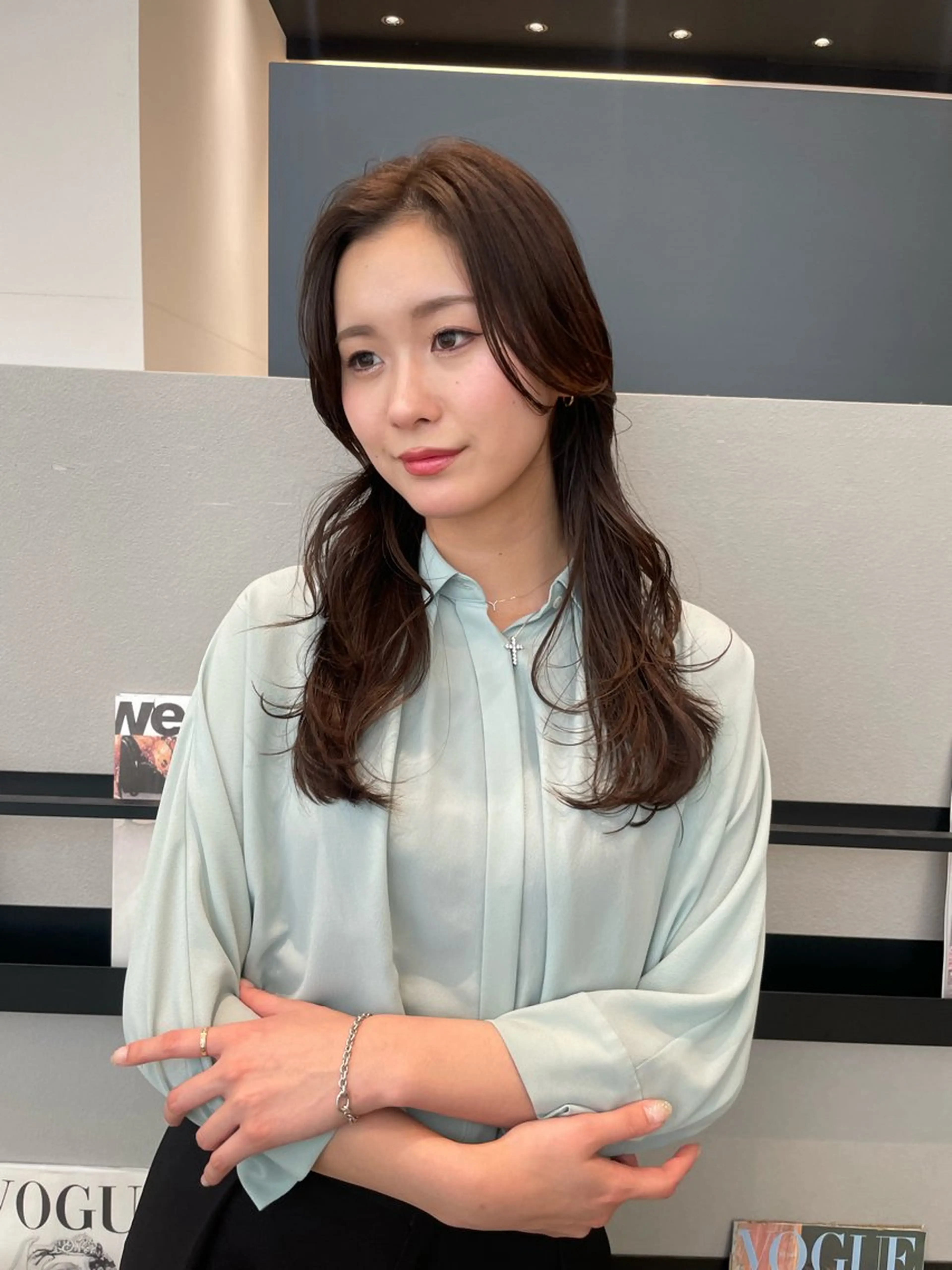 ロング パーマ カット ヘアカラー トリートメント k-two✨たき艶感 カラー／美髪矯正のヘアスタイル