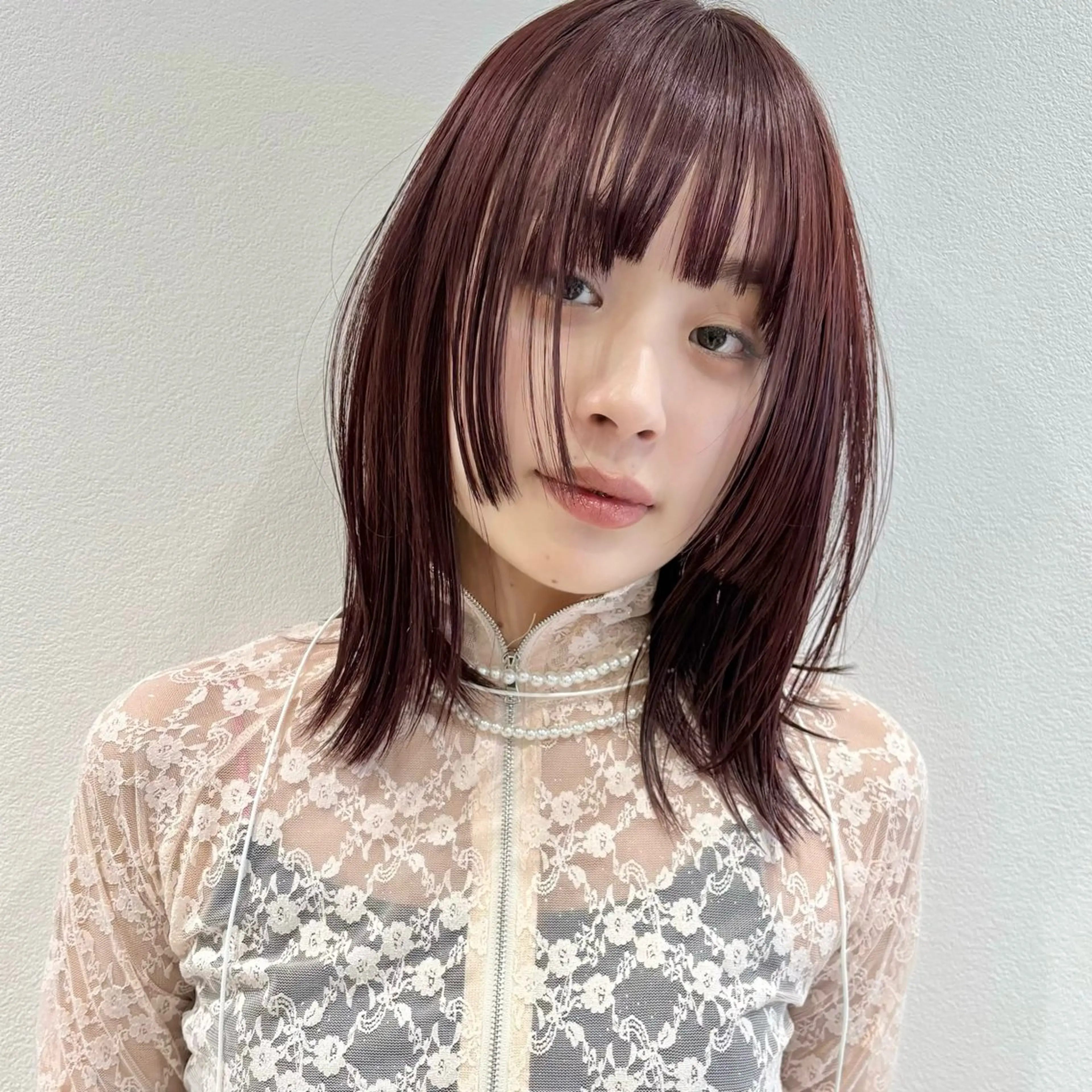 ミディアム カラー カット ヘアカラー トリートメント 🍊暖色×顔周り 🍊cocoroのヘアスタイル