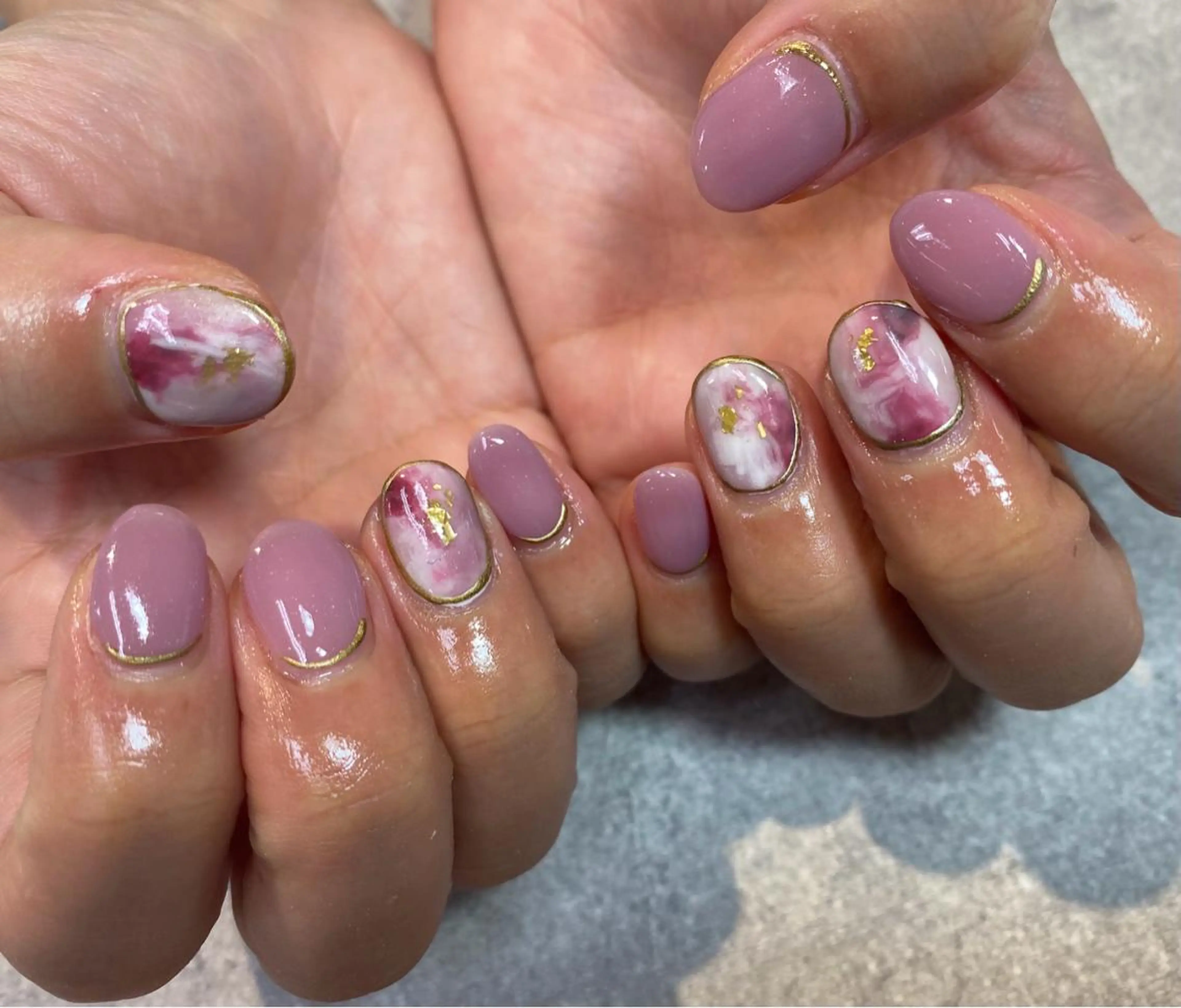 ネイル アートネイル フレンチネイル ジェルネイル ガラスフレンチ グラデーション FASTNAIL PLUS 新宿店のネイルデザイン