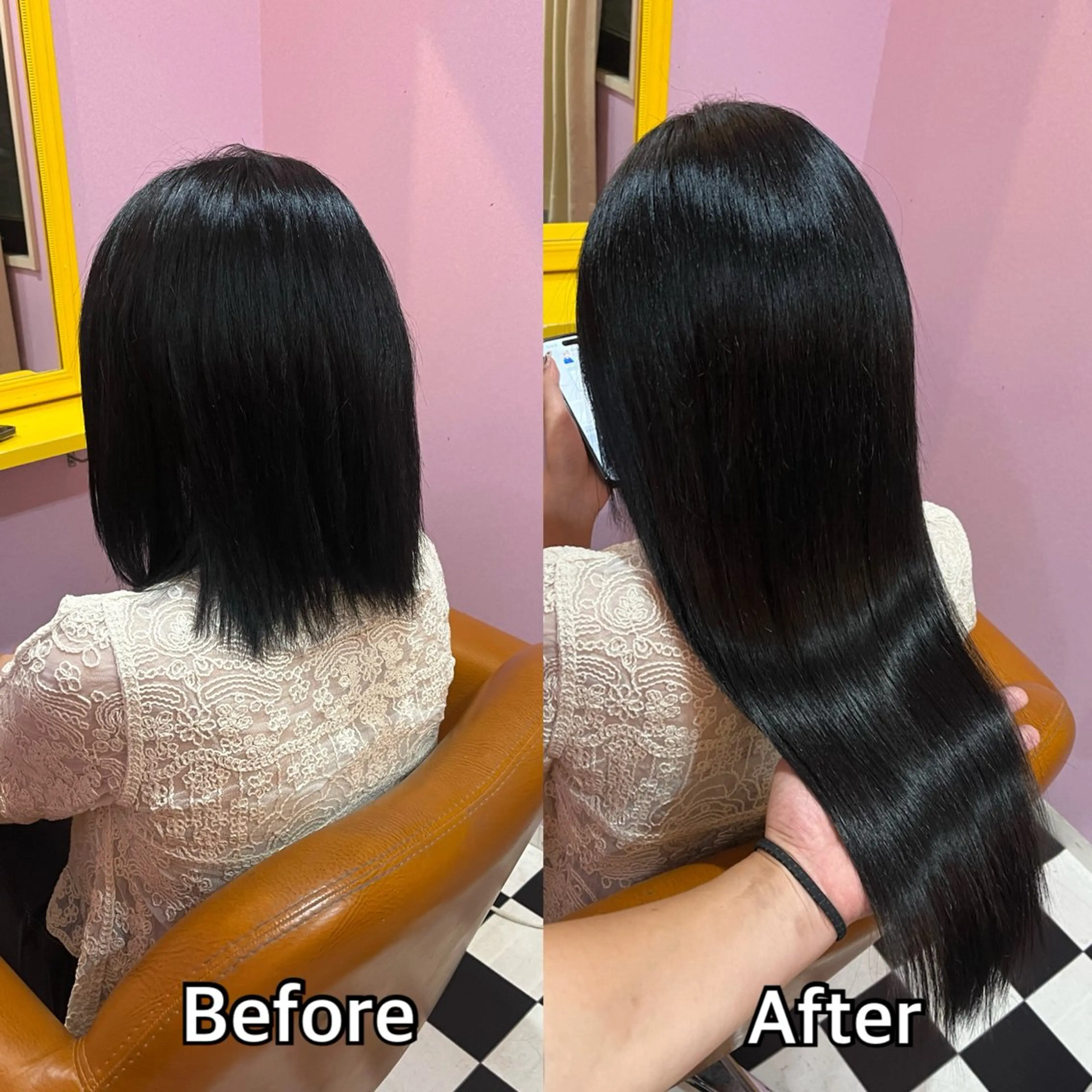 ロング エクステ シール＋ちび編み込み エクステ梅田🐨のヘアスタイル