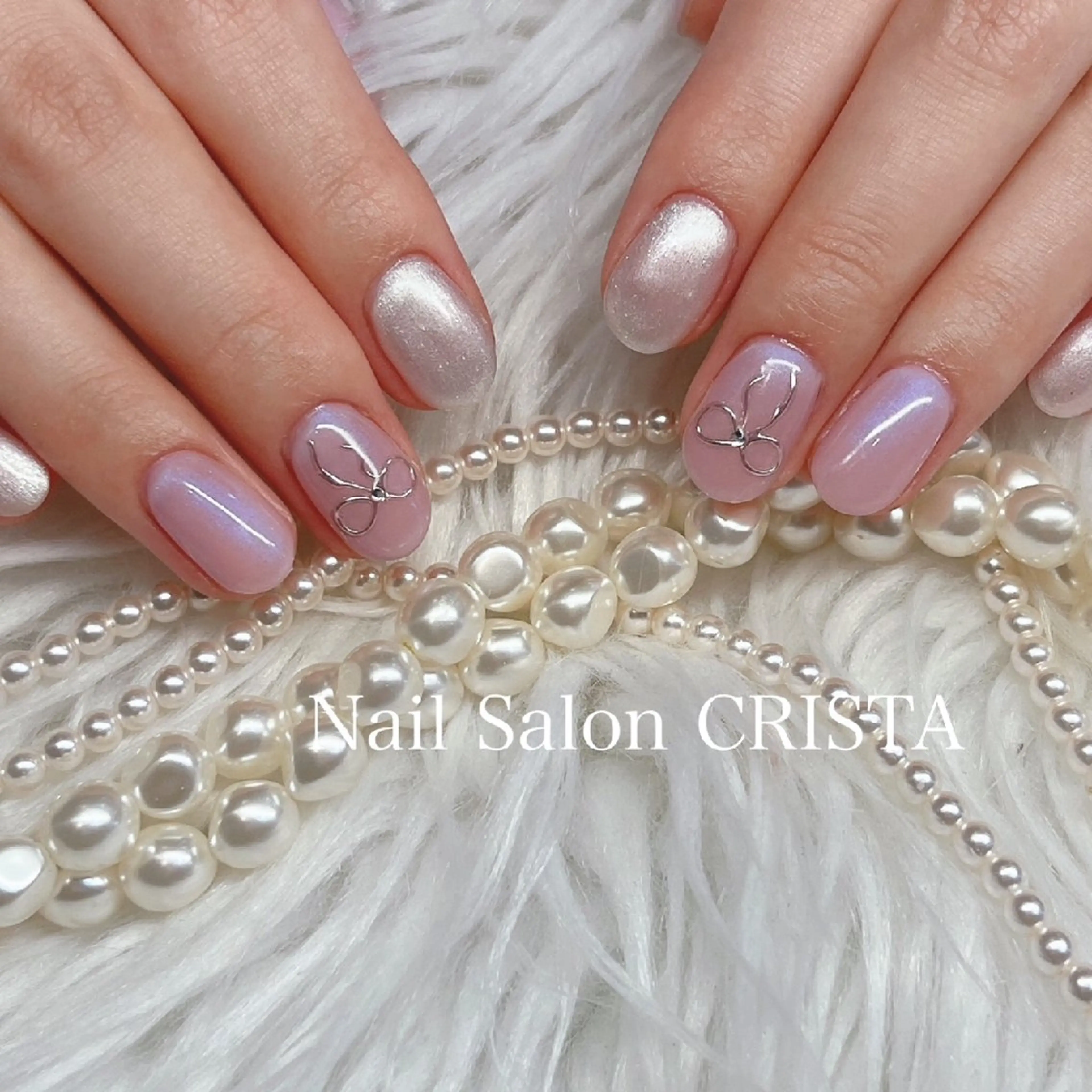 ネイル リボン ハンドネイル NaiI Salon CRISTAのネイルデザイン