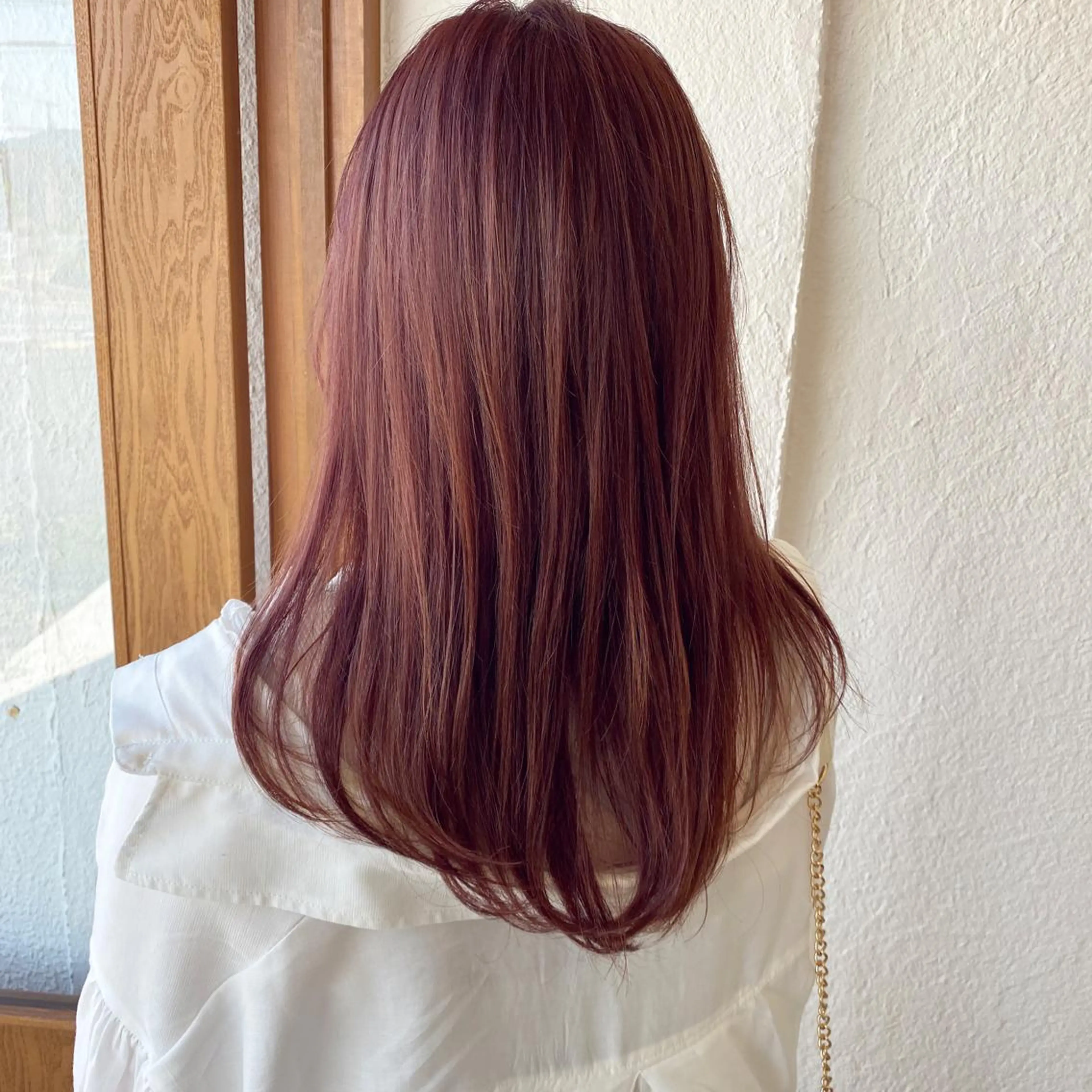 ミディアム カラー ブリーチ ブラウンカラー 透明感カラー ピンクカラー ピンクブラウン 入江 志穂のヘアスタイル