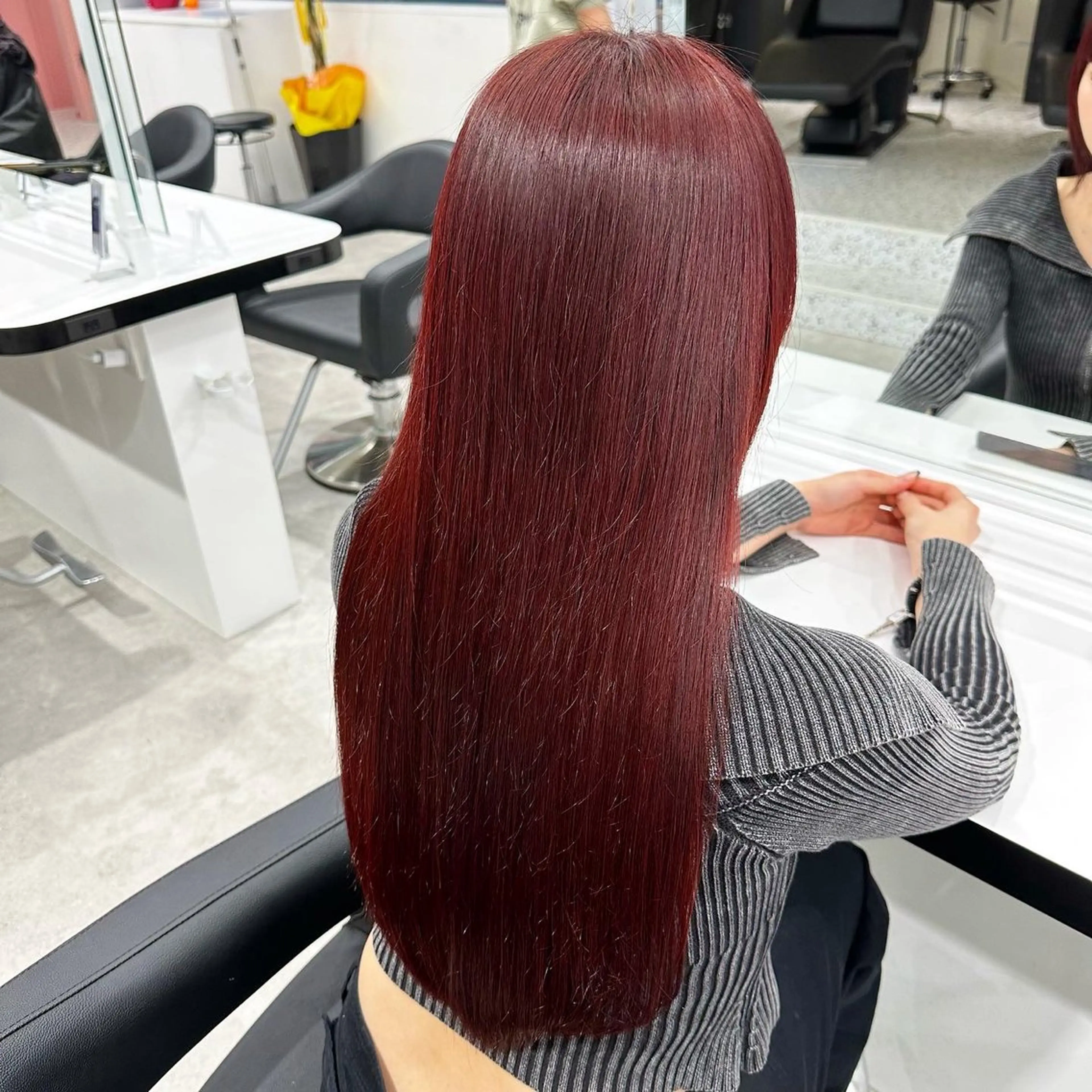 ロング カラー カット ヘアカラー 🍒ワイン系 ウルフカット🍒拓未のヘアスタイル