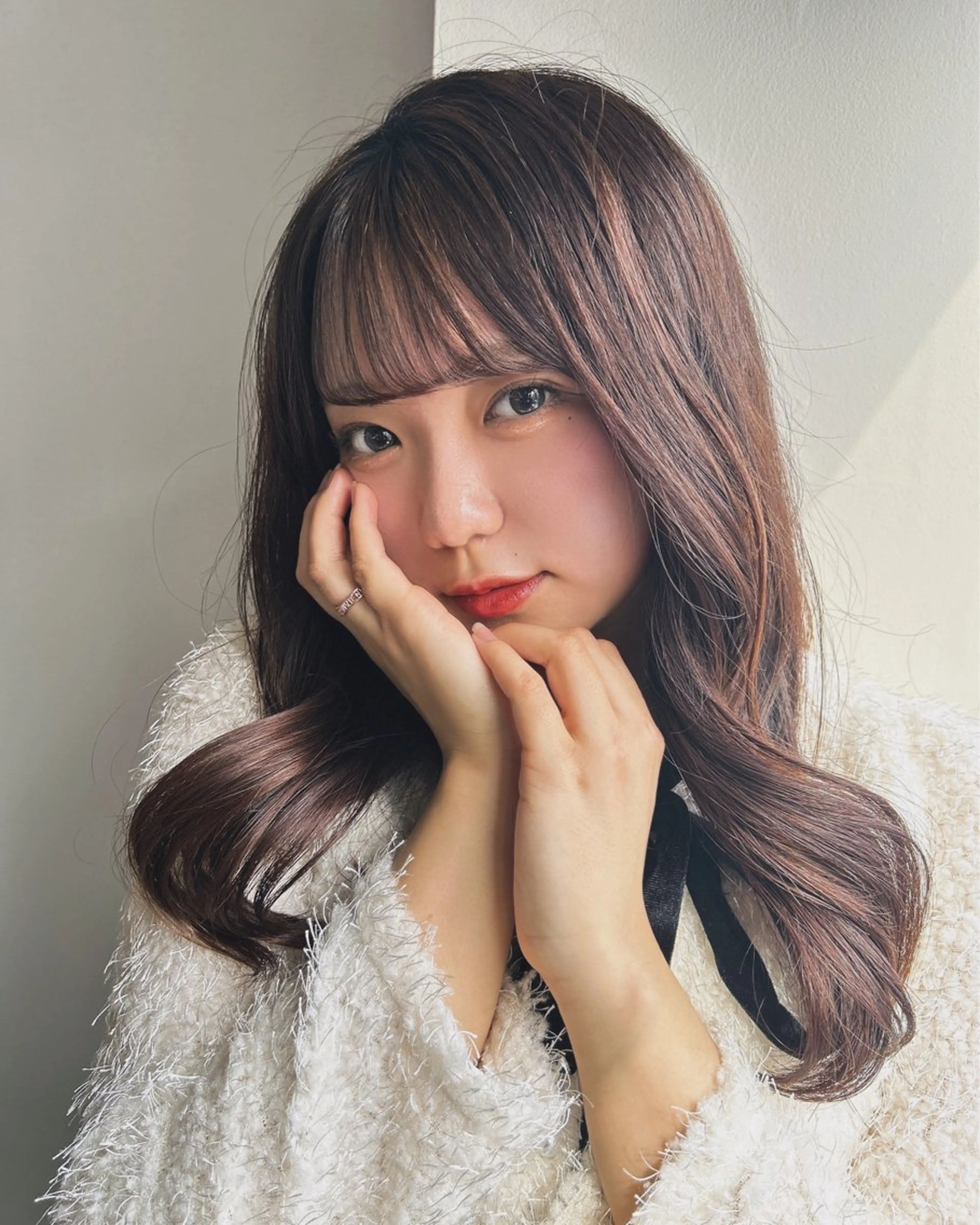 セミロング カット ヘアカラー トリートメント レイヤーカット/艶 カラー/SHISEIのヘアスタイル