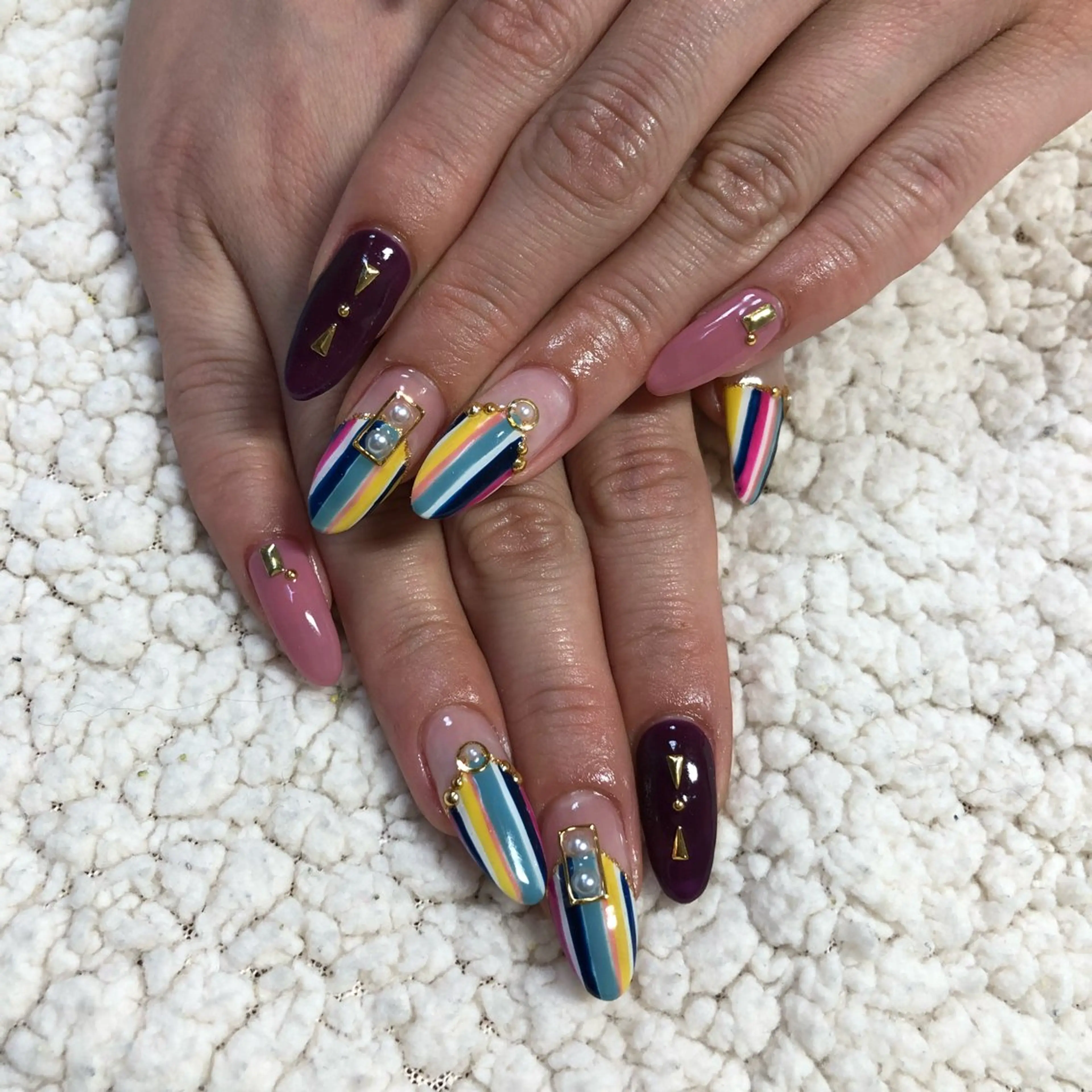 ネイル ストーンネイル ハンドネイル nail ayacaのネイルデザイン