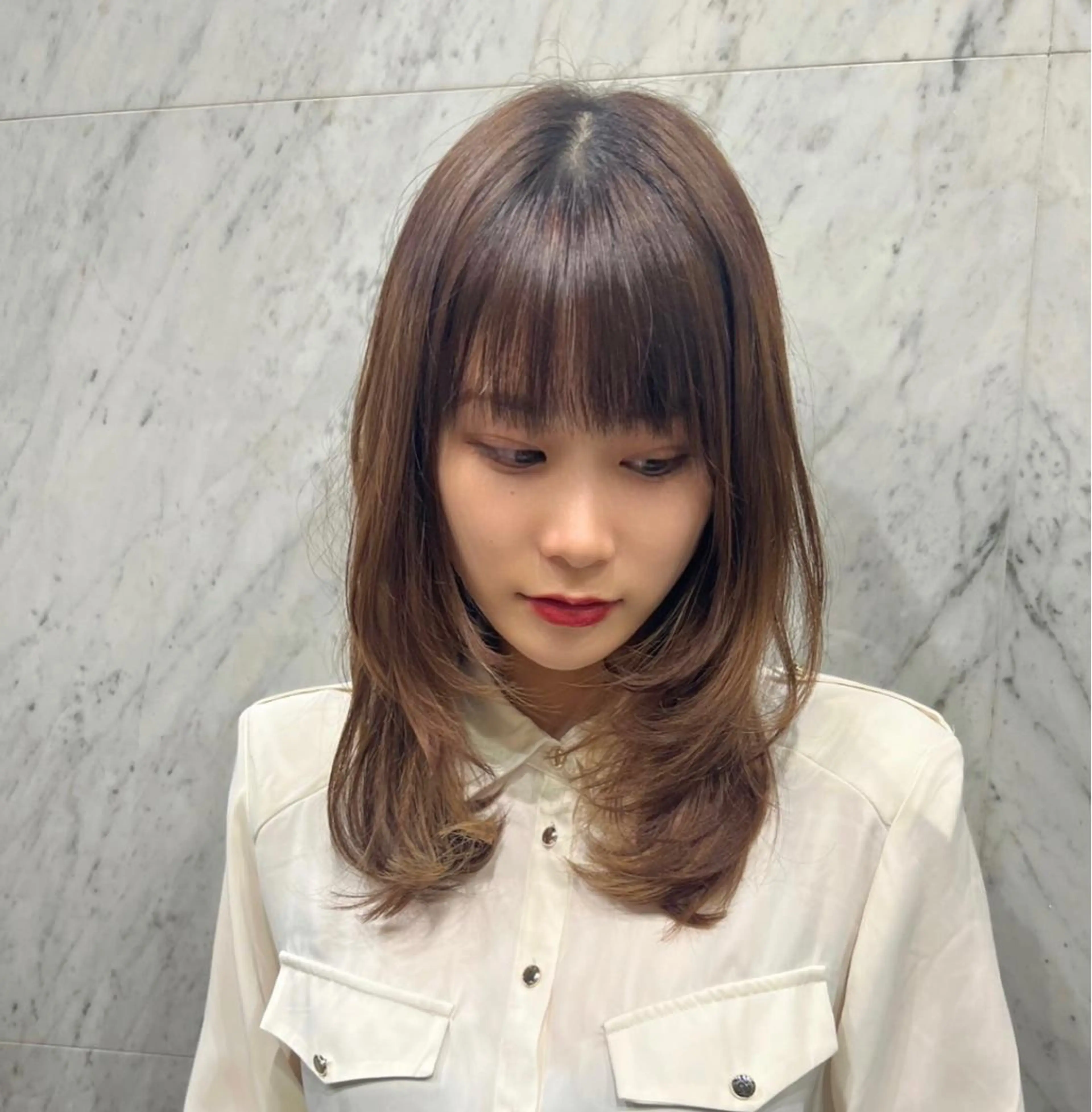 ミディアム カラー 🌹古川暁 髪質改善縮毛矯正🌹のヘアスタイル