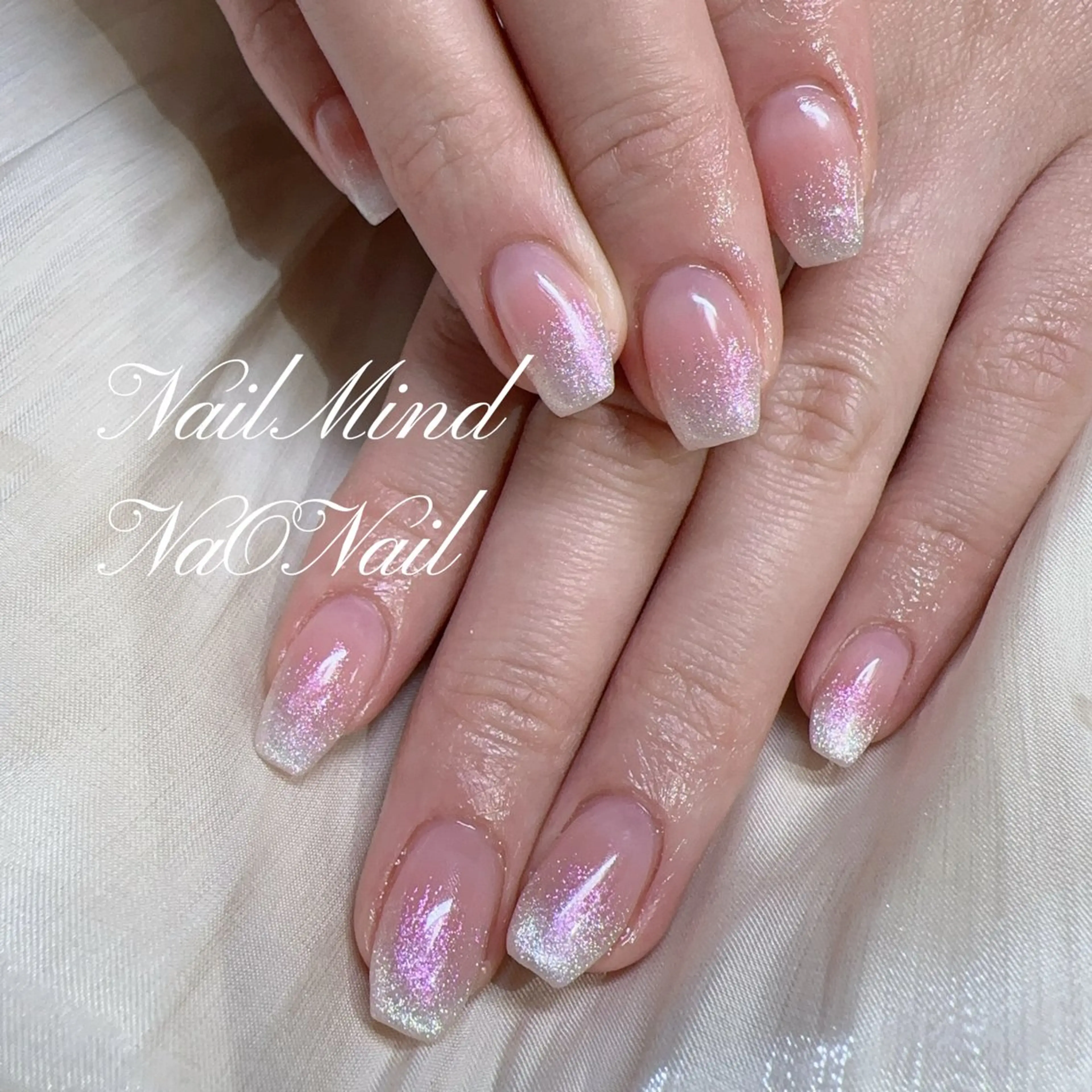 ネイル チークネイル グラデーション マグネットネイル ハンドネイル NaO Nailのネイルデザイン