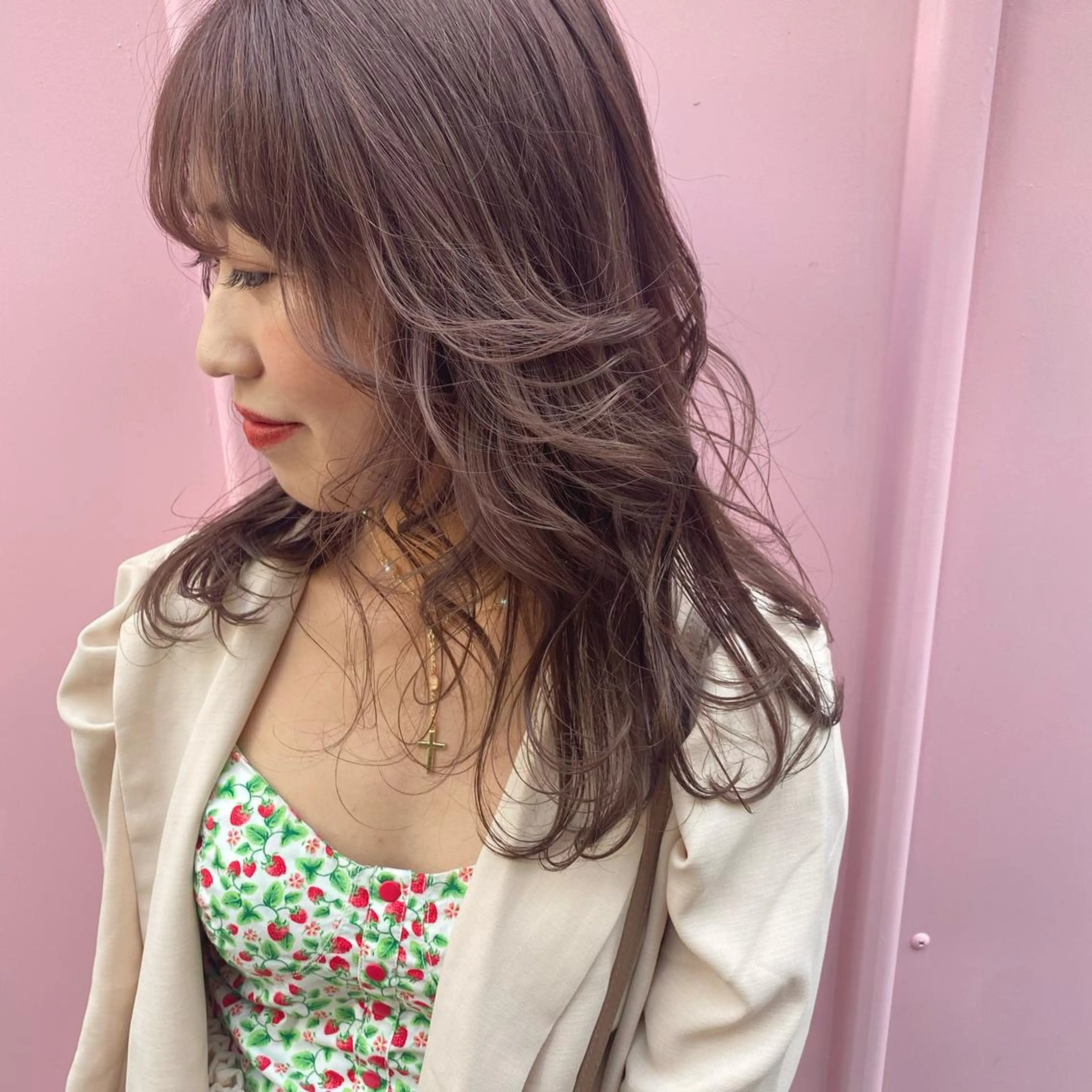 セミロング カラー 💗💗韓国レイヤー yu-ki💗💗のヘアスタイル