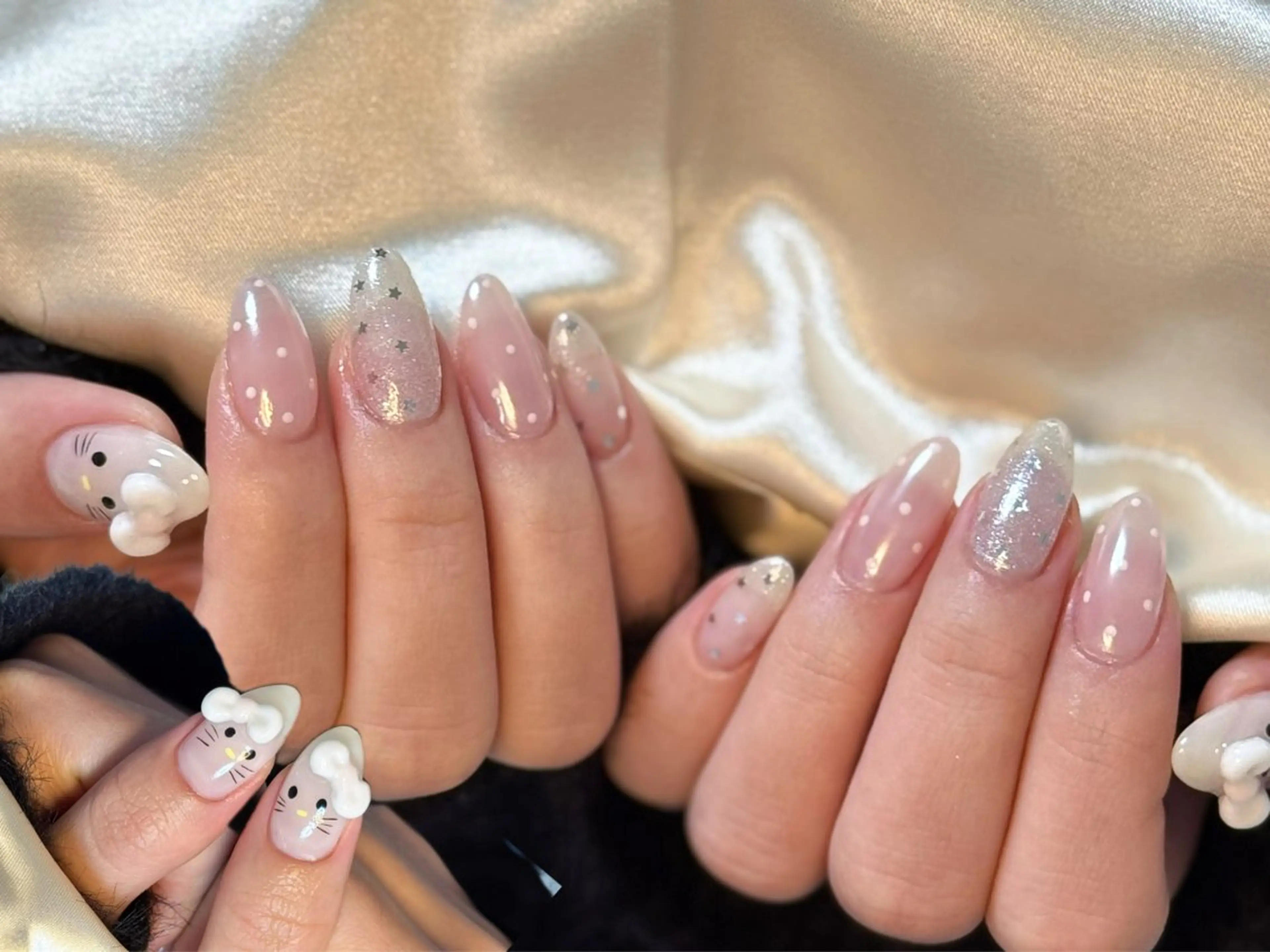 ネイル アートネイル オーロラネイル チークネイル フレンチネイル ガラスフレンチ ハンドネイル 🎀🎀YooLi Nail Salonのネイルデザイン