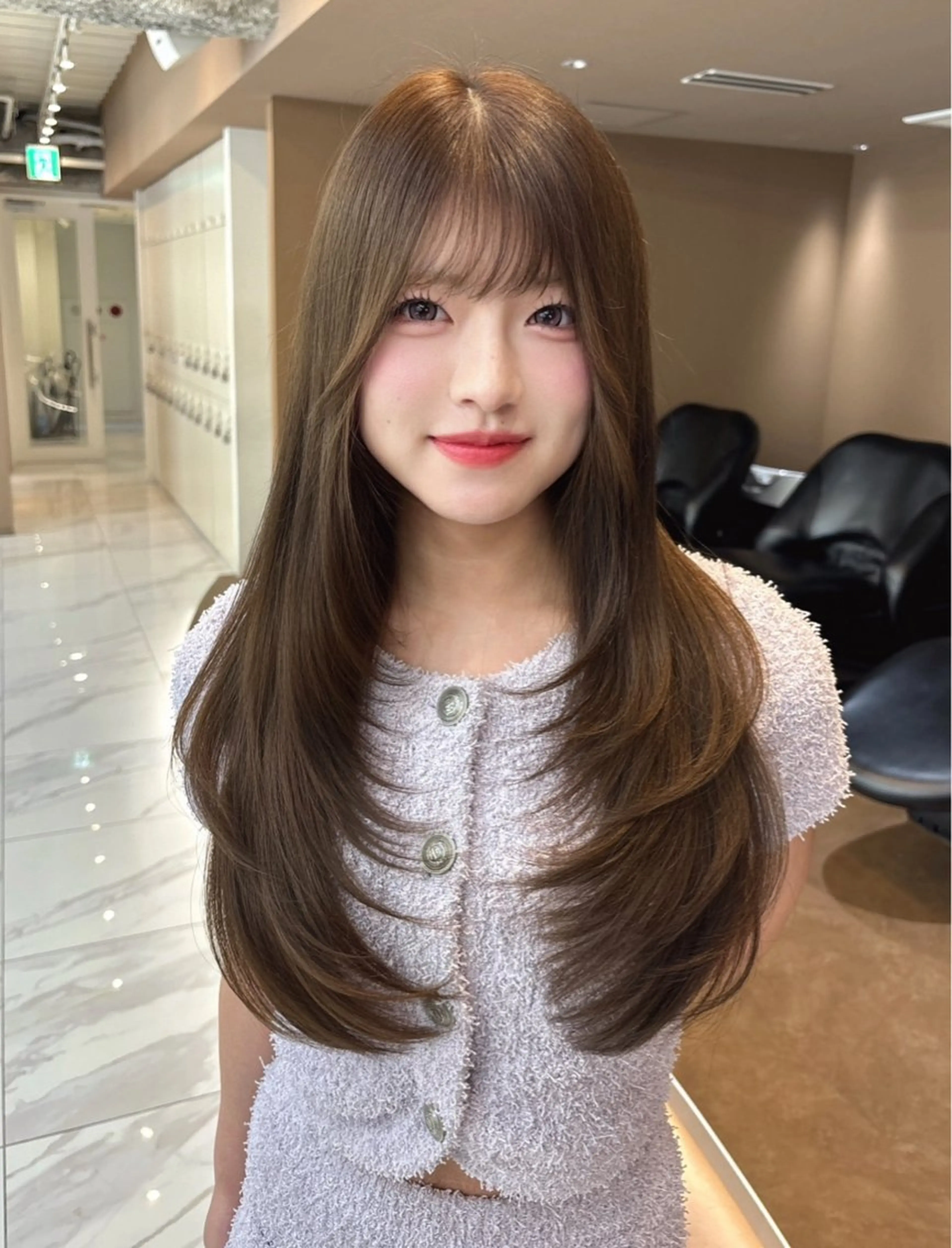ロング カット ヘアカラー トリートメント レイヤー/縮毛 透明感カラー松沢州途のヘアスタイル