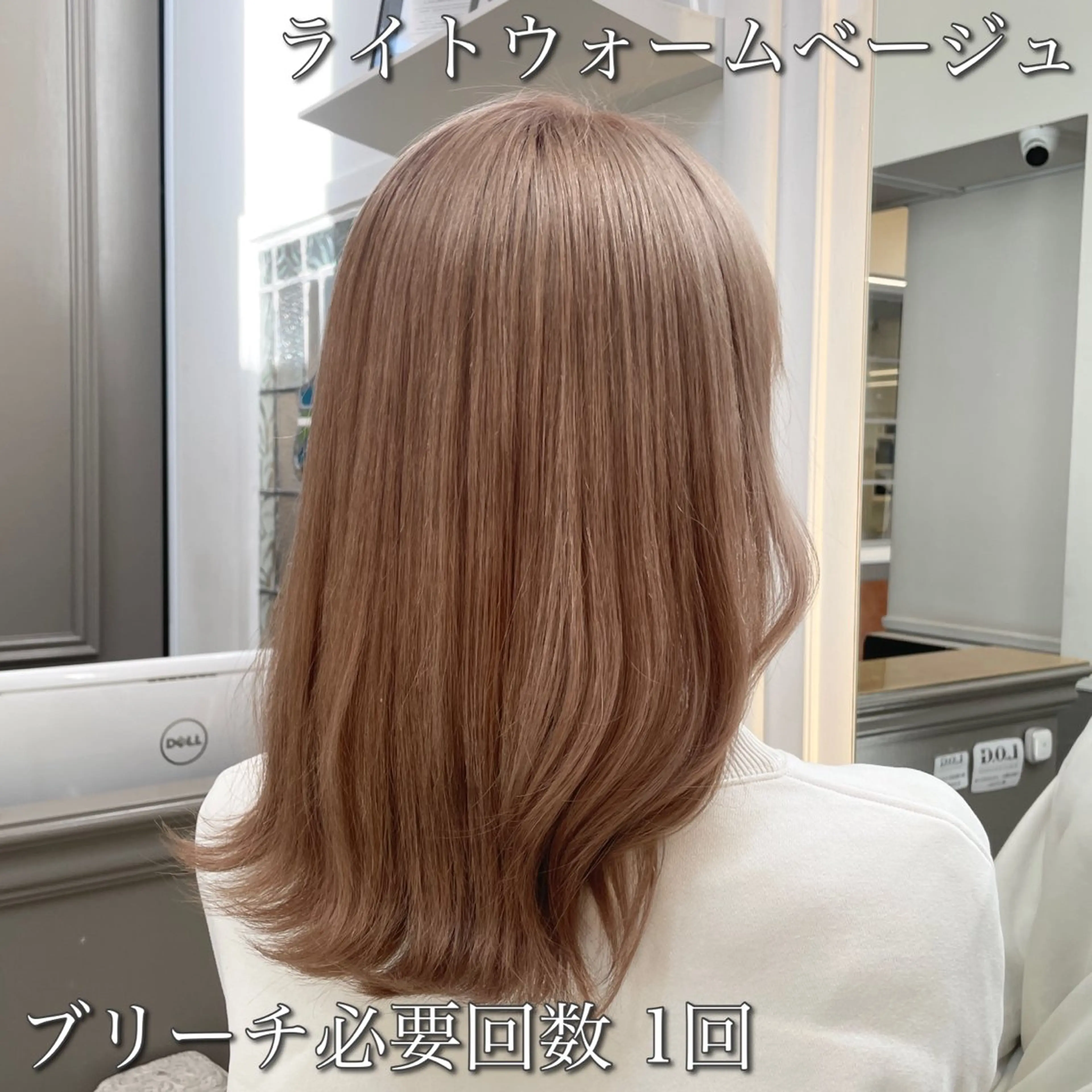 ミディアム カラー ベージュカラー シールエクステ✨ L.O.G村岡健一のヘアスタイル