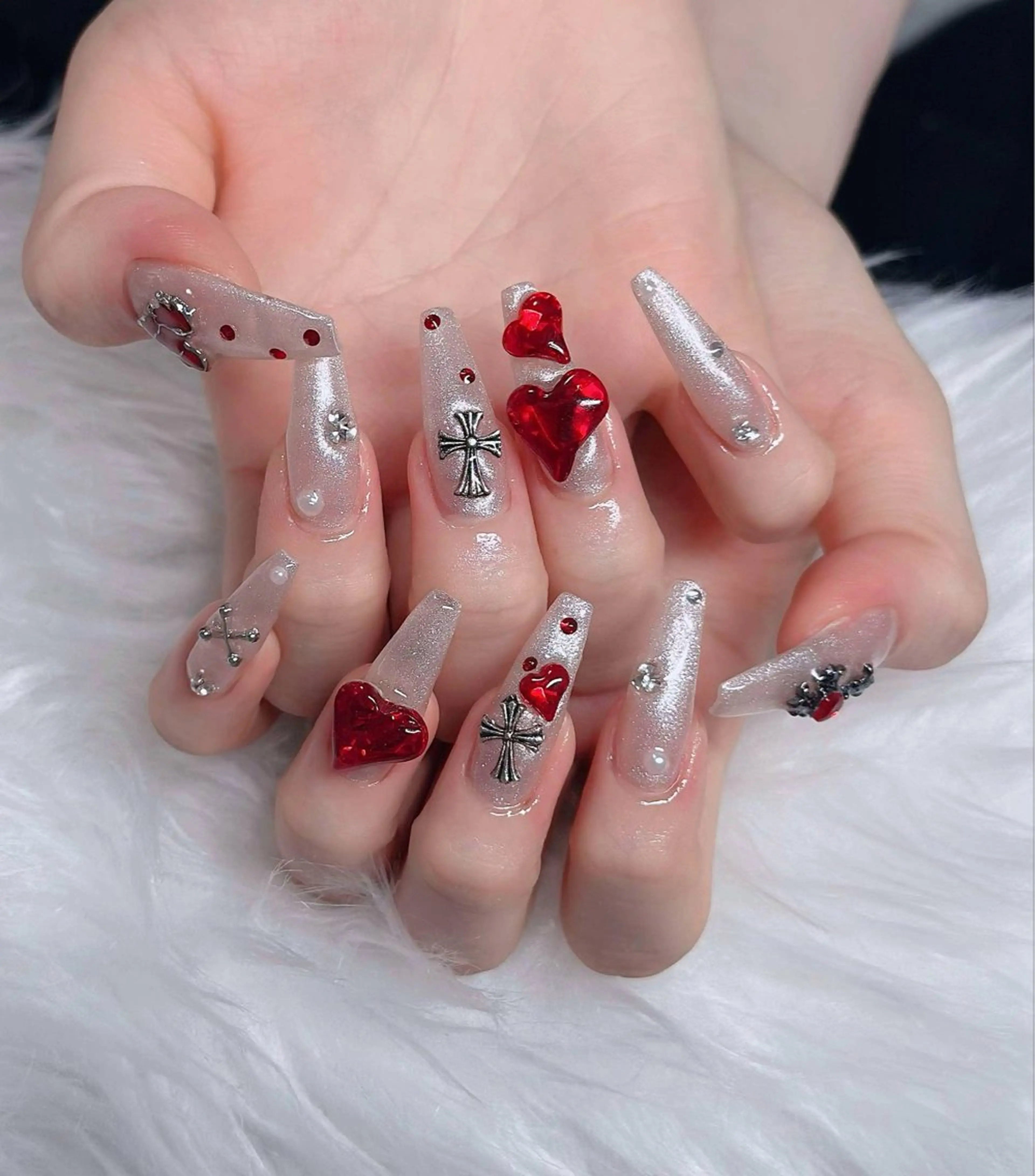 ネイル オーロラネイル フレンチネイル ジェルネイル ハロウィン キラキラネイル ハンドネイル H.baby Nail Salonのネイルデザイン