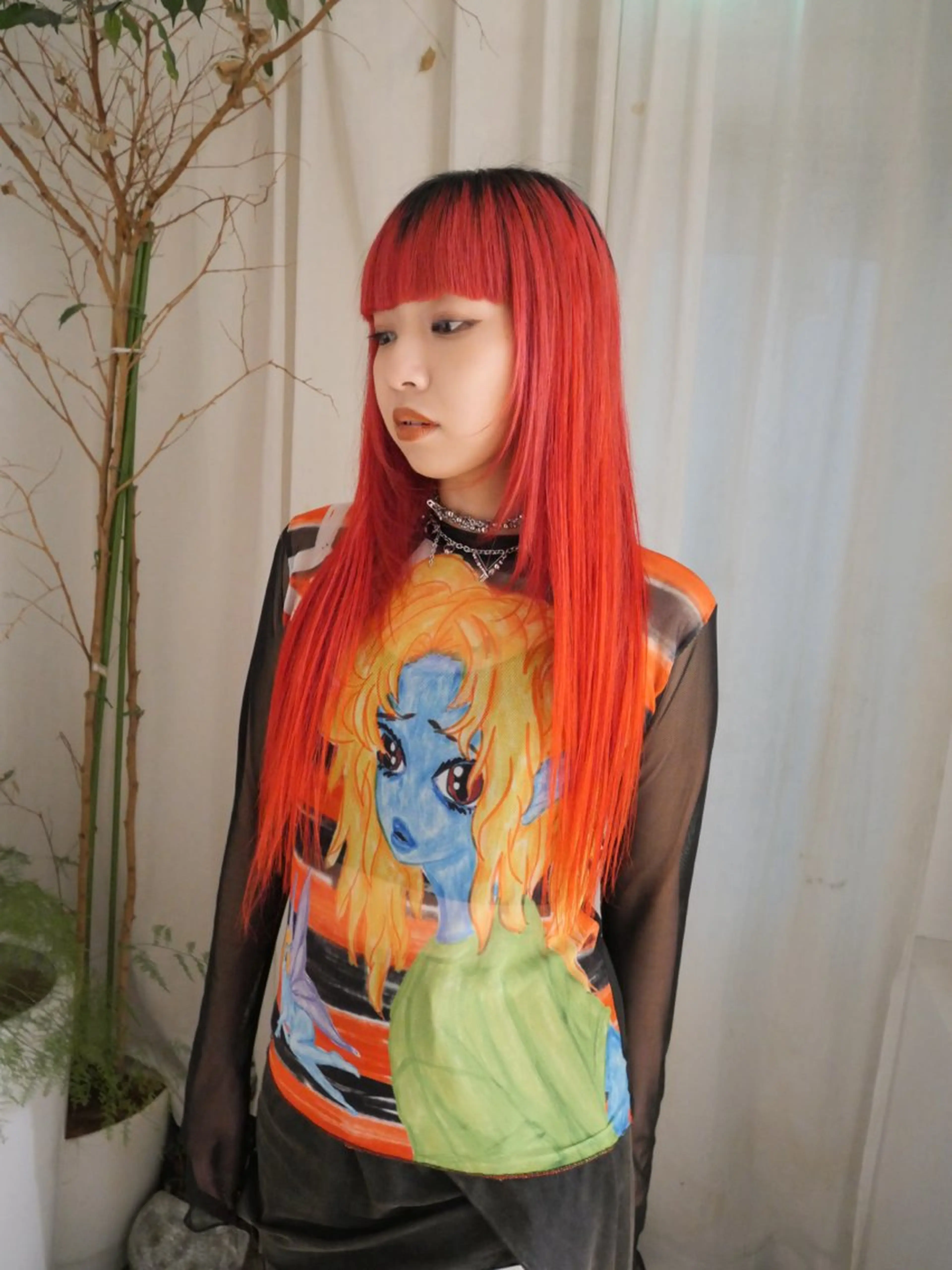 ロング カラー ブリーチ ダブルカラー カットモデル FILMSりくのヘアスタイル