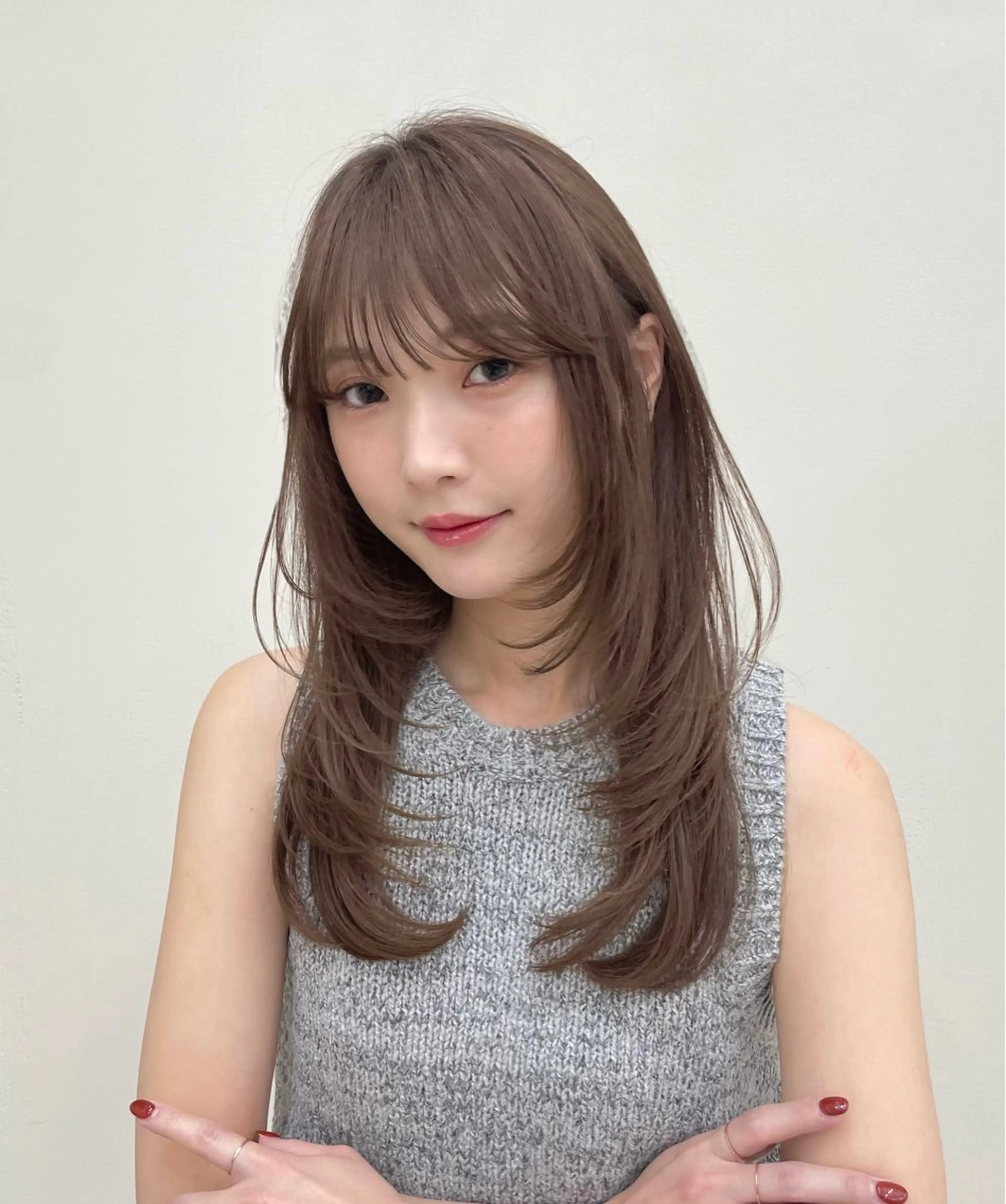 ロング カット ヘアカラー トリートメント sora/ボブ/ レイヤーカットのヘアスタイル