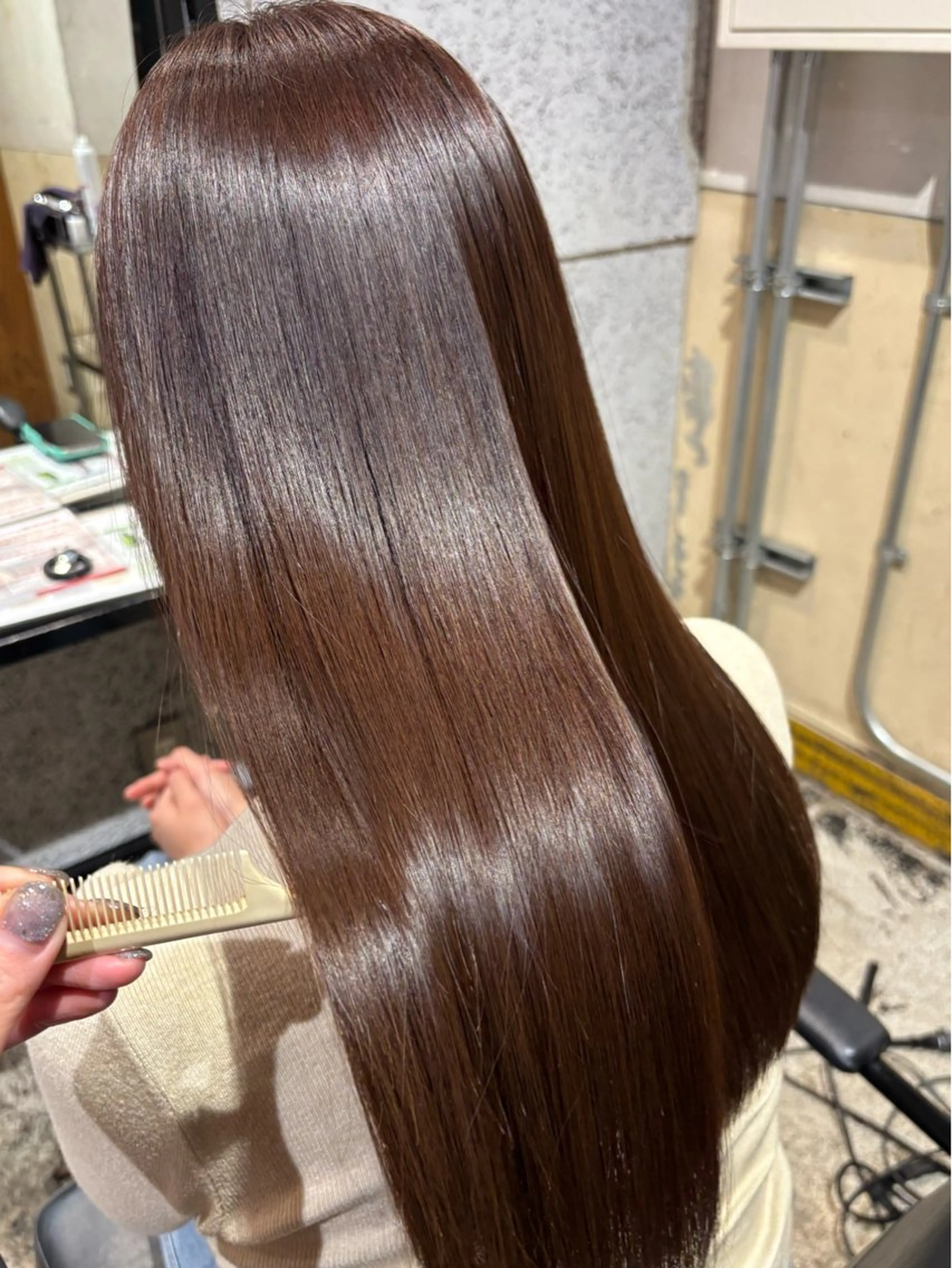 ロング カット 縮毛矯正 髪質改善/梅田 オカダチホミのヘアスタイル