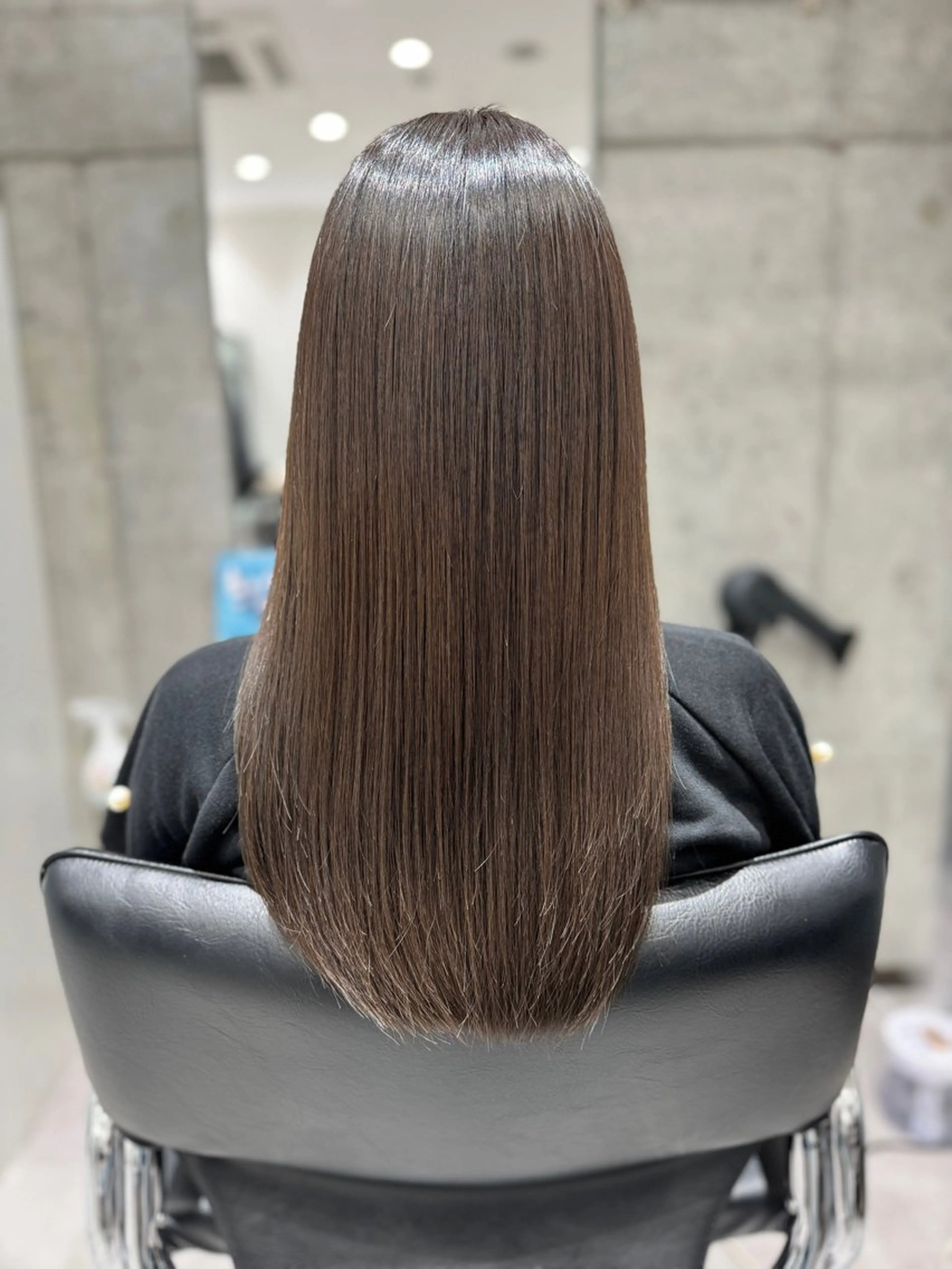 ロング カラー 髪質改善 縮毛矯正 トリートメント カット ヘアカラー トリートメント KenIchi施術者 1%未満ドライカットのヘアスタイル