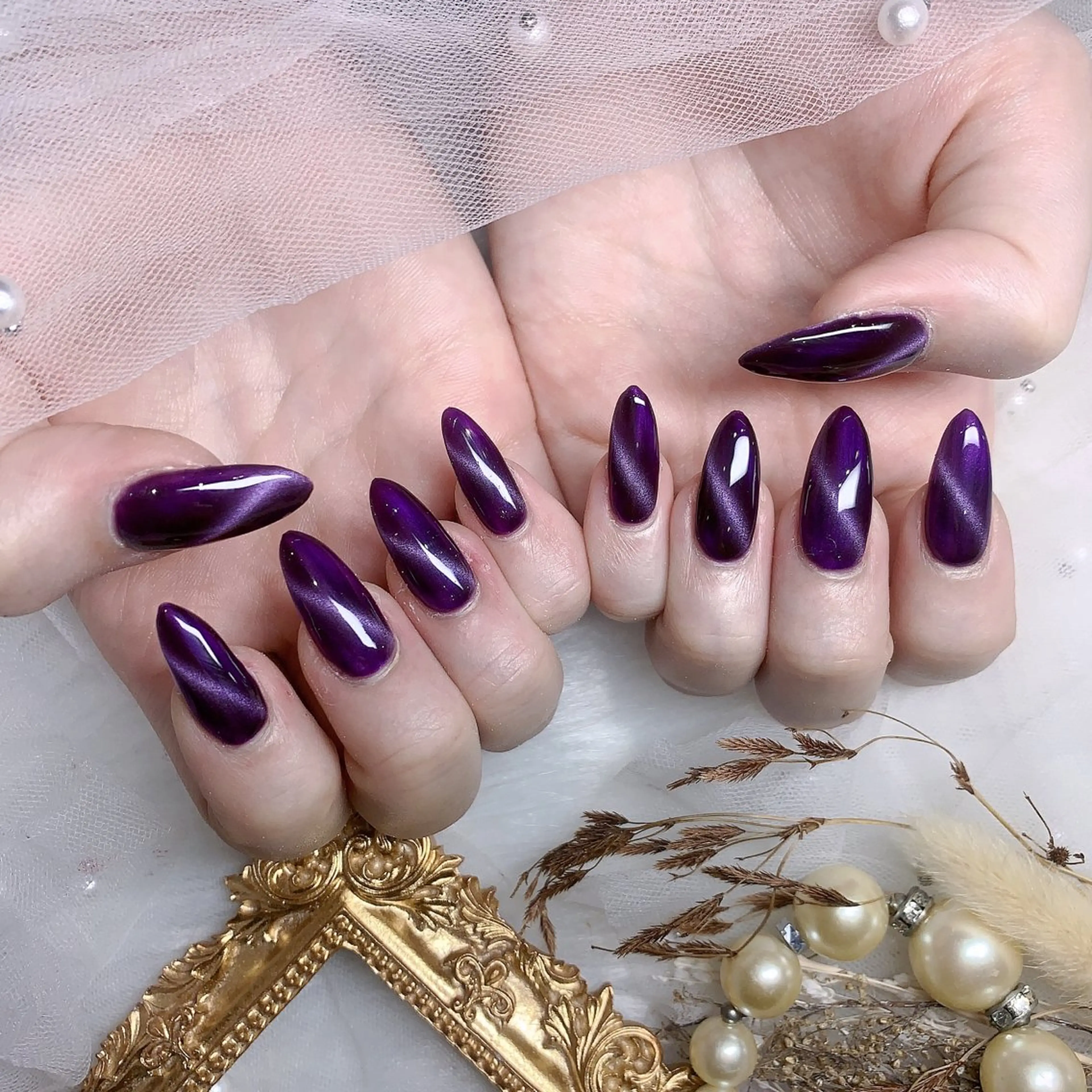 ネイル 長さ出し マグネットネイル ハンドネイル Belle nail salon 新小岩のネイルデザイン