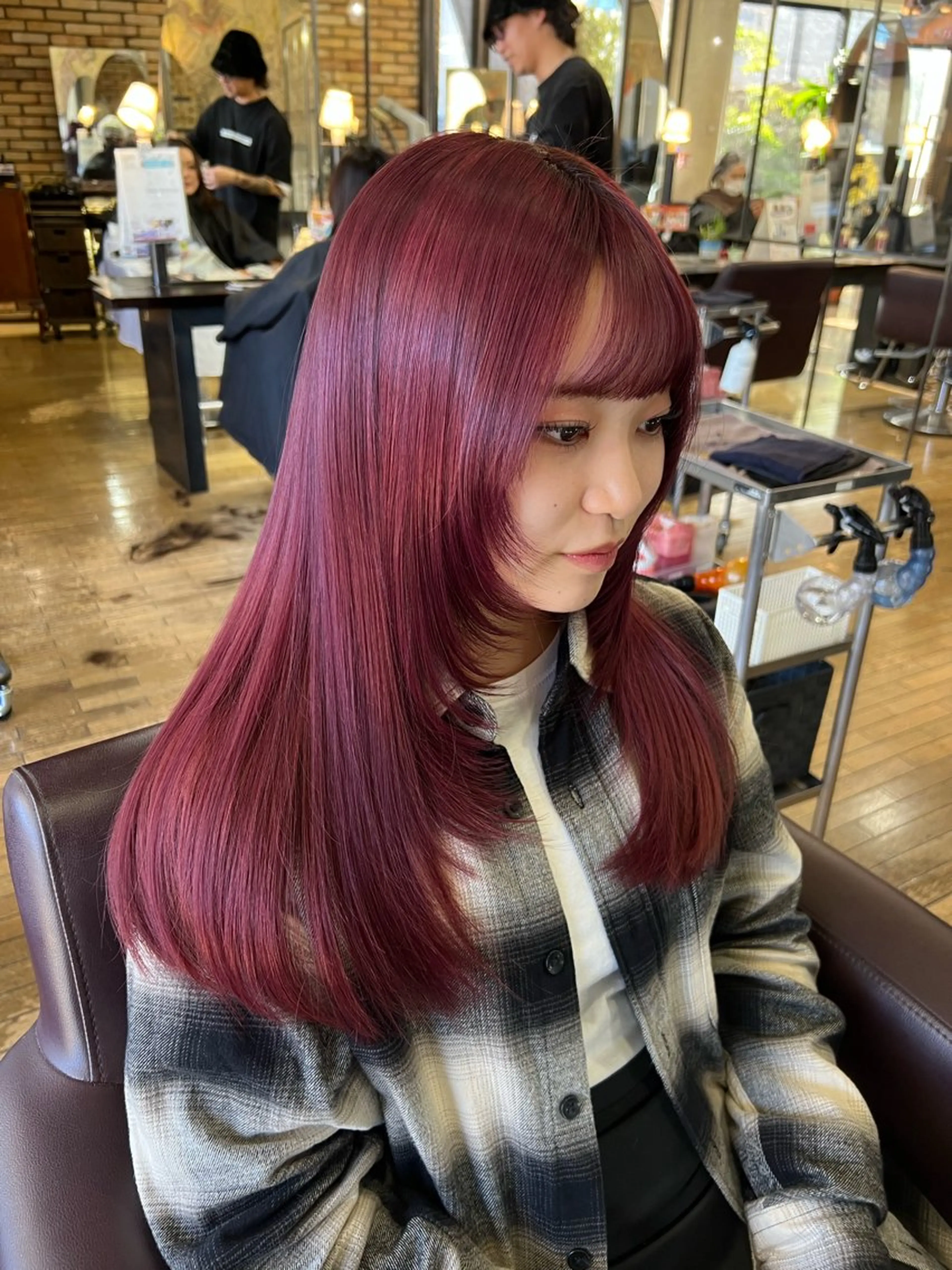ロング カラー ブリーチ ダブルカラー ブリーチなしカラー 只野 真衣のヘアスタイル