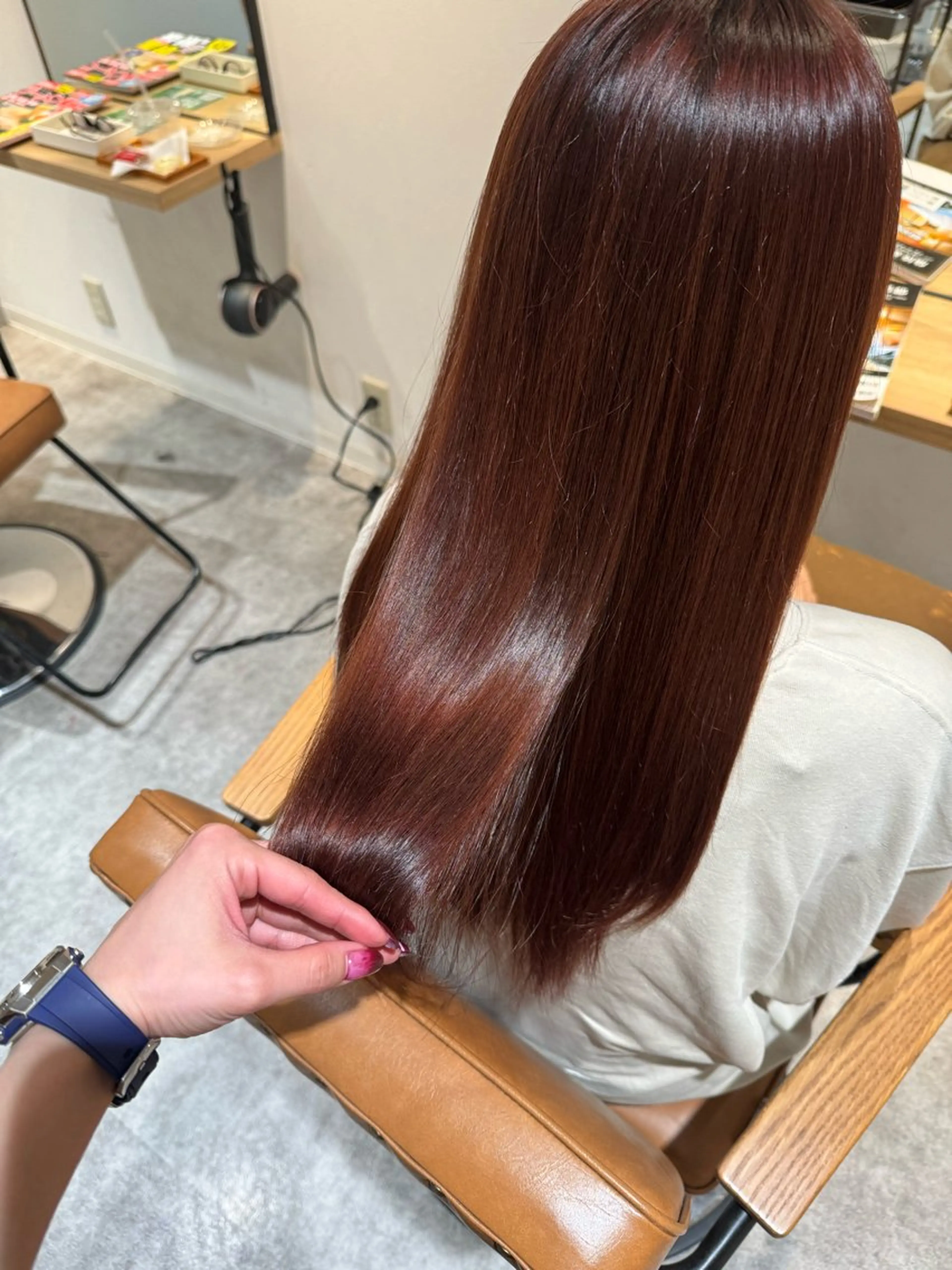 ロング カラー ブラウンカラー ピンクカラー ピンクブラウン トリートメント ヘアカラー トリートメント オスズ 🎀´-のヘアスタイル