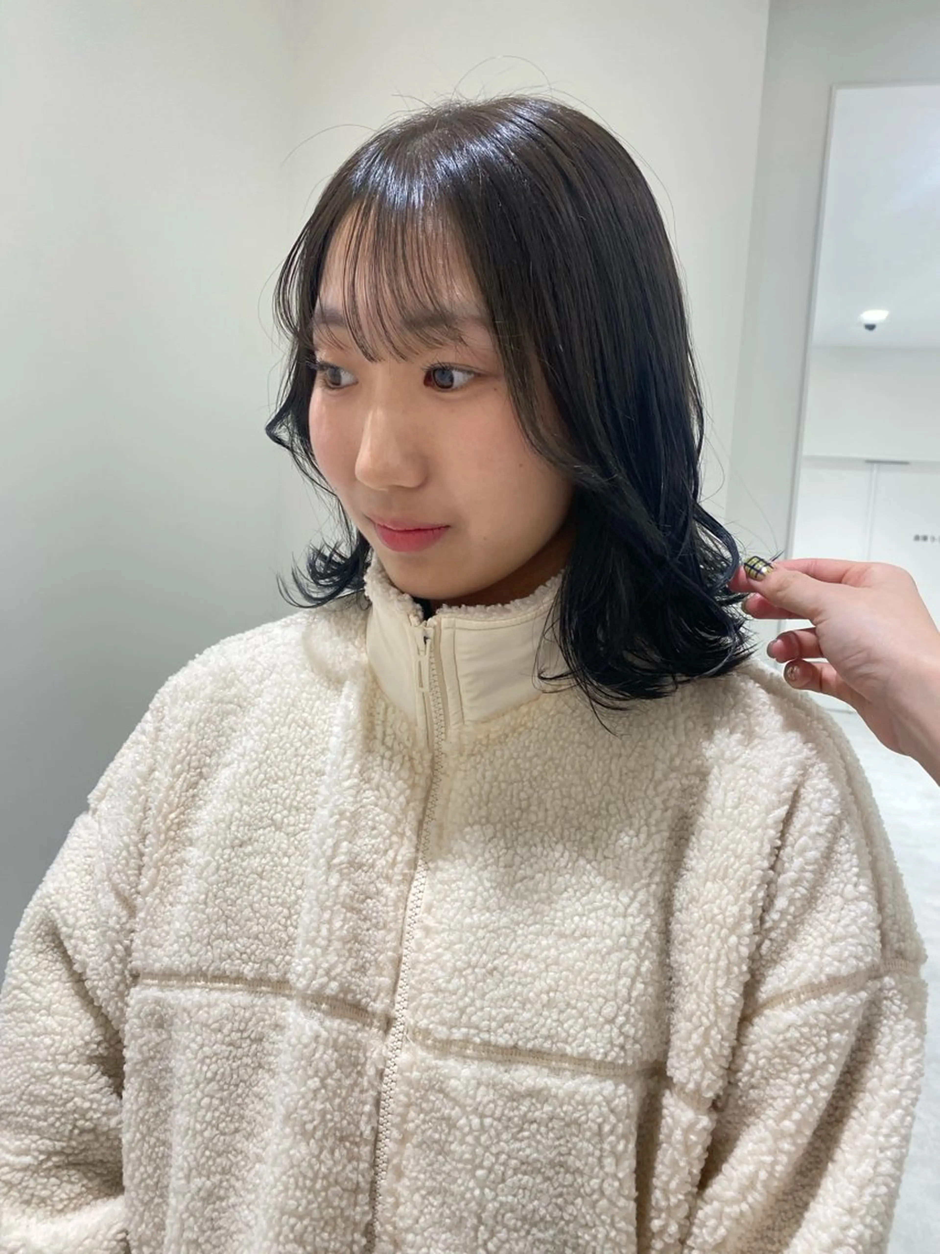 セミロング カラー カット ヘアカラー ベージュ/アレンジ /横浜/杉本千夏のヘアスタイル