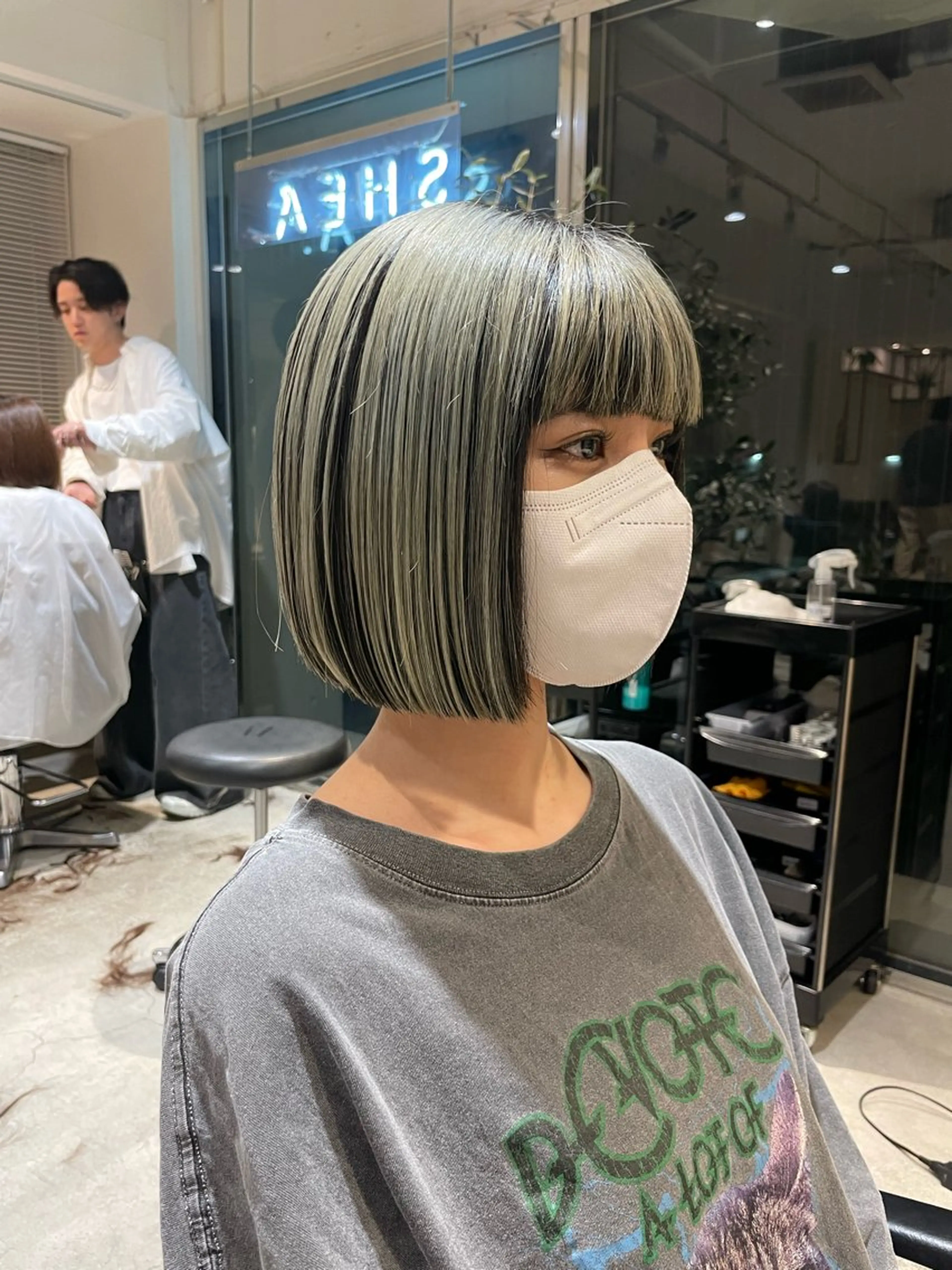 ショート ボブ 顔まわりレイヤー レイヤーカット トリートメント SHEA.学芸大学所属・一箭 恵梧/ロングヘアのヘアスタイル