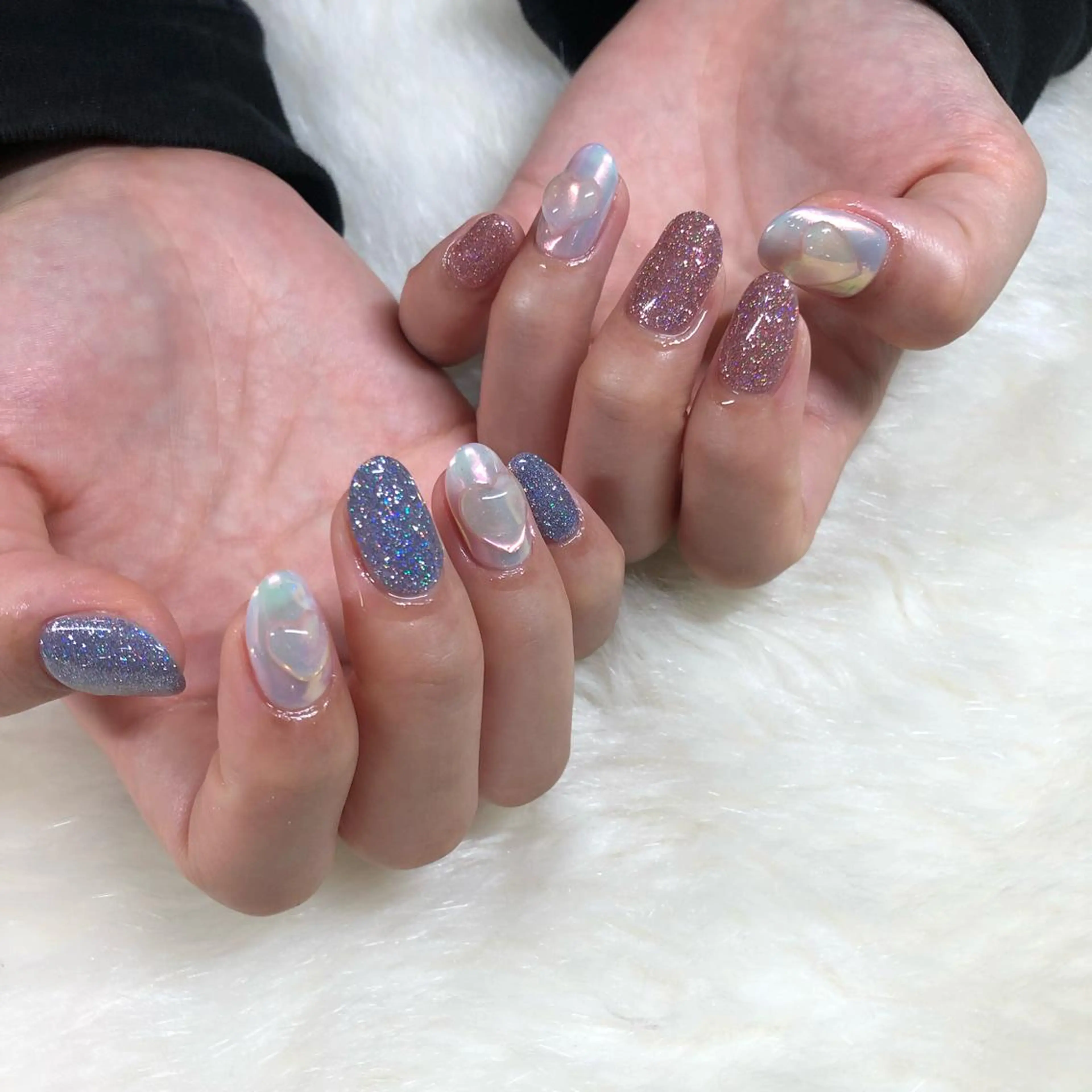 ネイル フラッシュネイル ジェルネイル ラメ(グリッター) ハンドネイル フットネイル ハンドケア Nes.Nail所属・Miyagi Asamiのネイルデザイン
