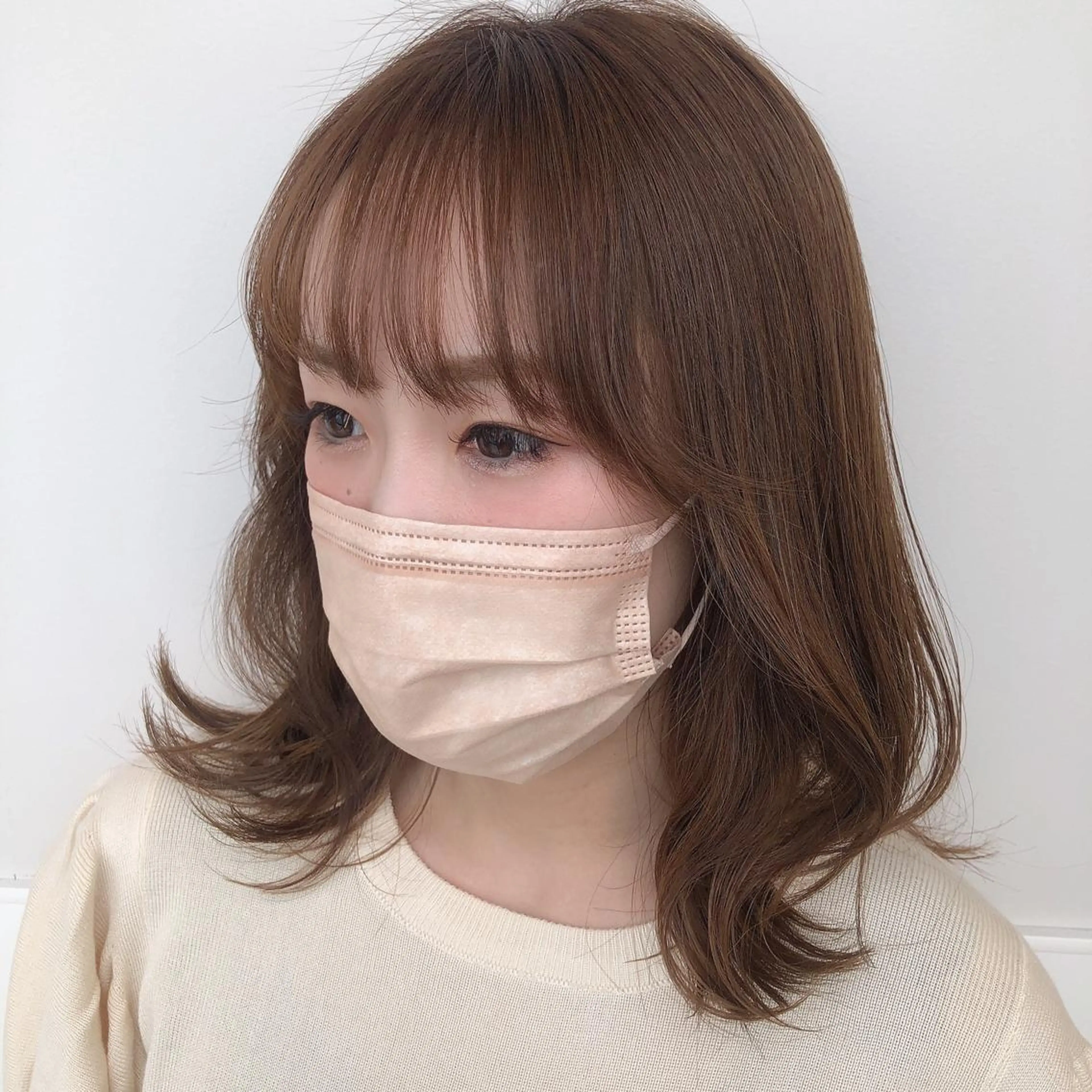 ミディアム カラー 韓国風ヘア レイヤーカット 似合わせ.ﾍｱｾｯﾄ 得意🌹井上美沙のヘアスタイル