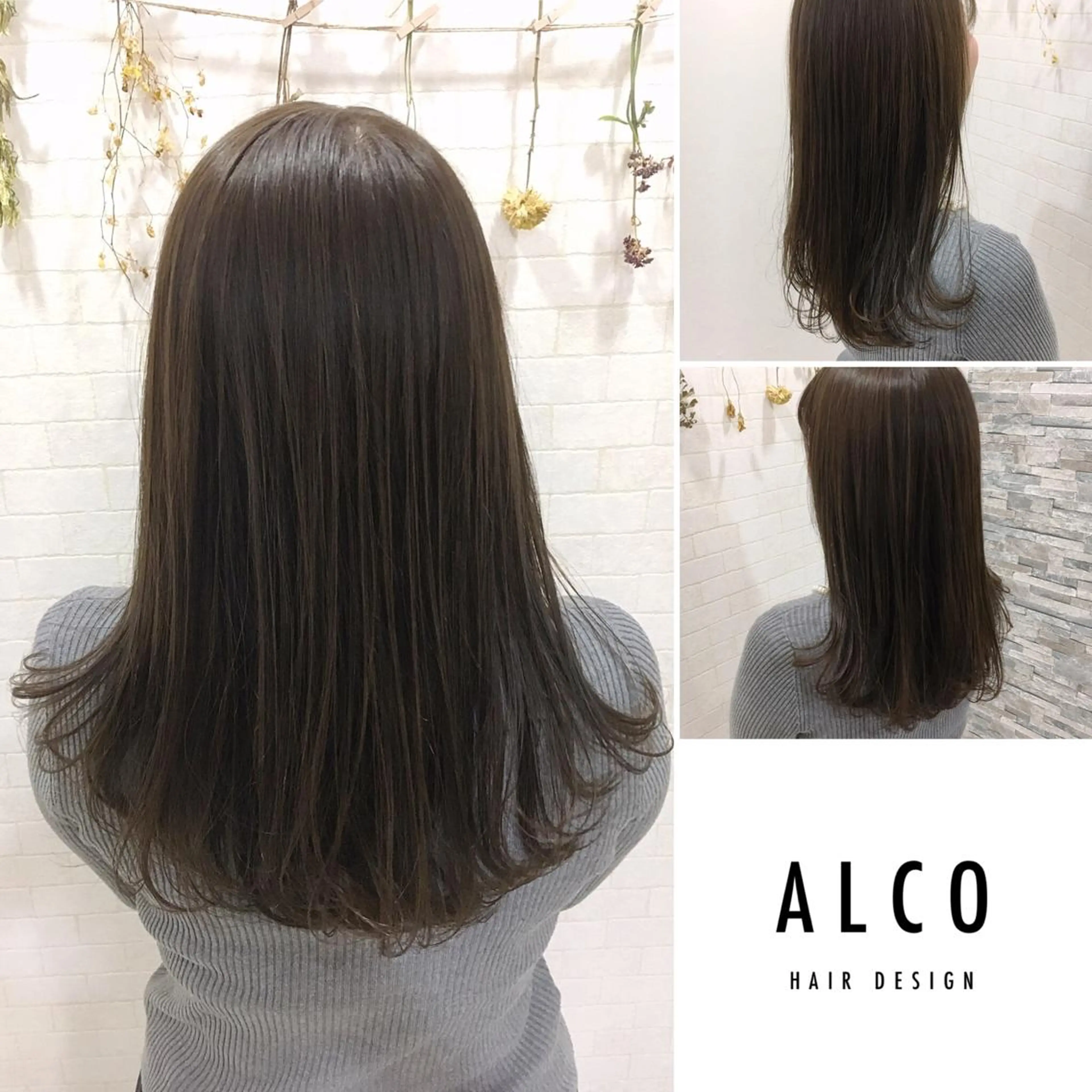 セミロング カラー ワタイショウタ 髪質改善✨アイブロウのヘアスタイル