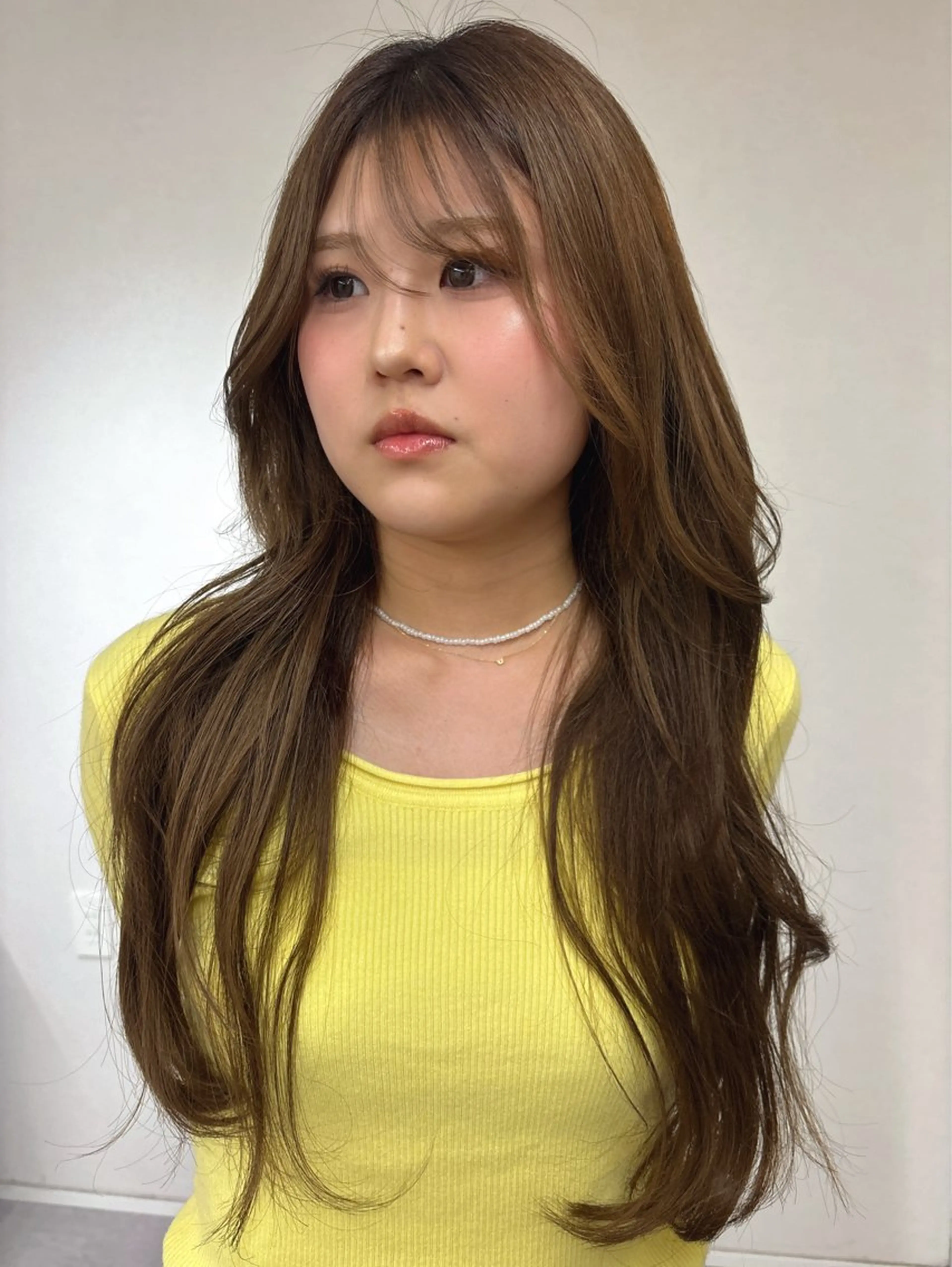 ロング 顔まわりレイヤー 顔周りカット レイヤーカット カット ハイトーン ボブ/MIYUのヘアスタイル