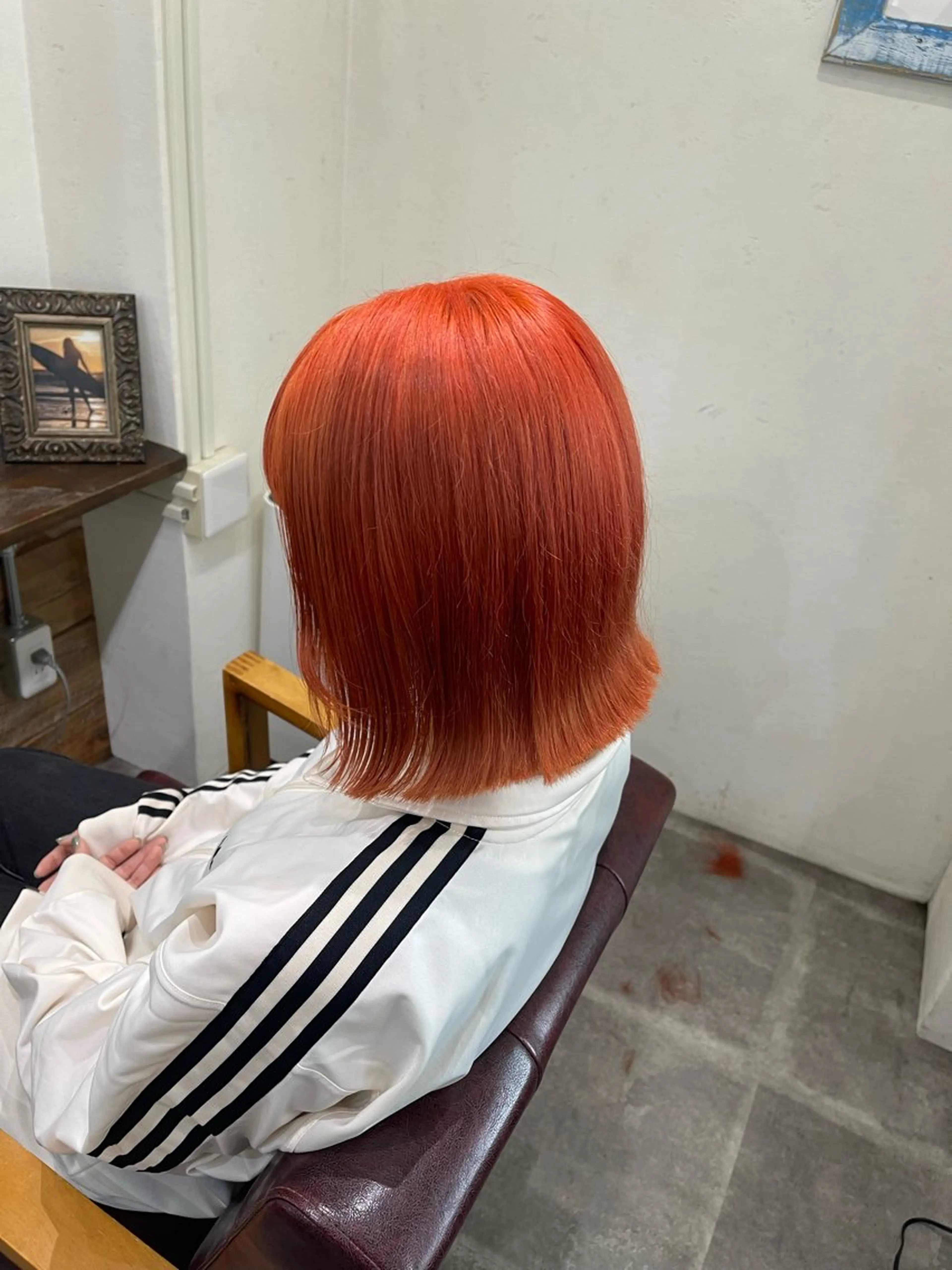 ショート カラー ブリーチ ケアブリーチ デザインカラー ダブルカラー オレンジ カット ヘアカラー SOYON西大寺店所属・ダブルカラー/ 髪質改善💎安藤のヘアスタイル