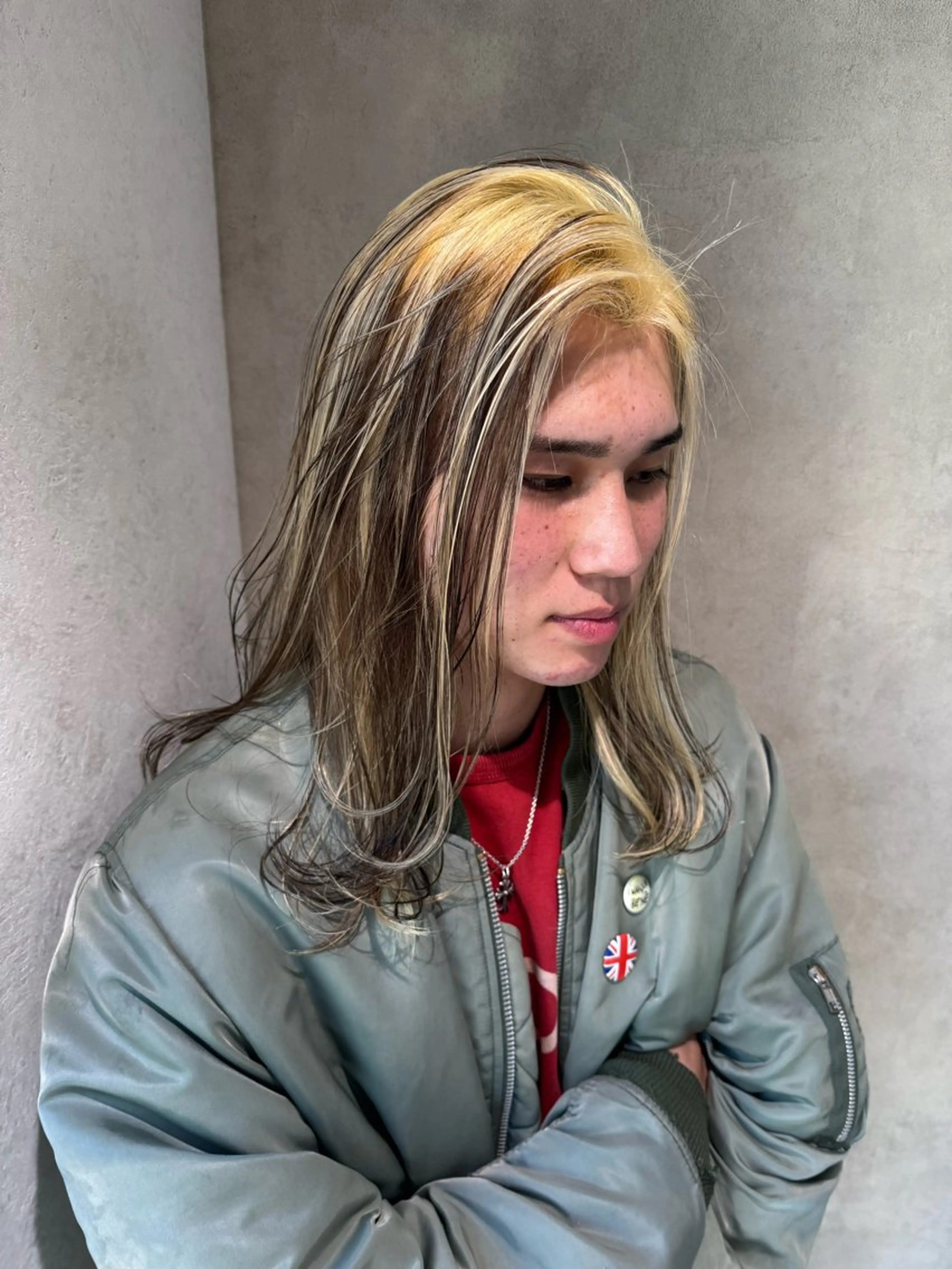 ロング メンズ カット ヘアカラー パーマ/ハイトーン /吉田眞のヘアスタイル