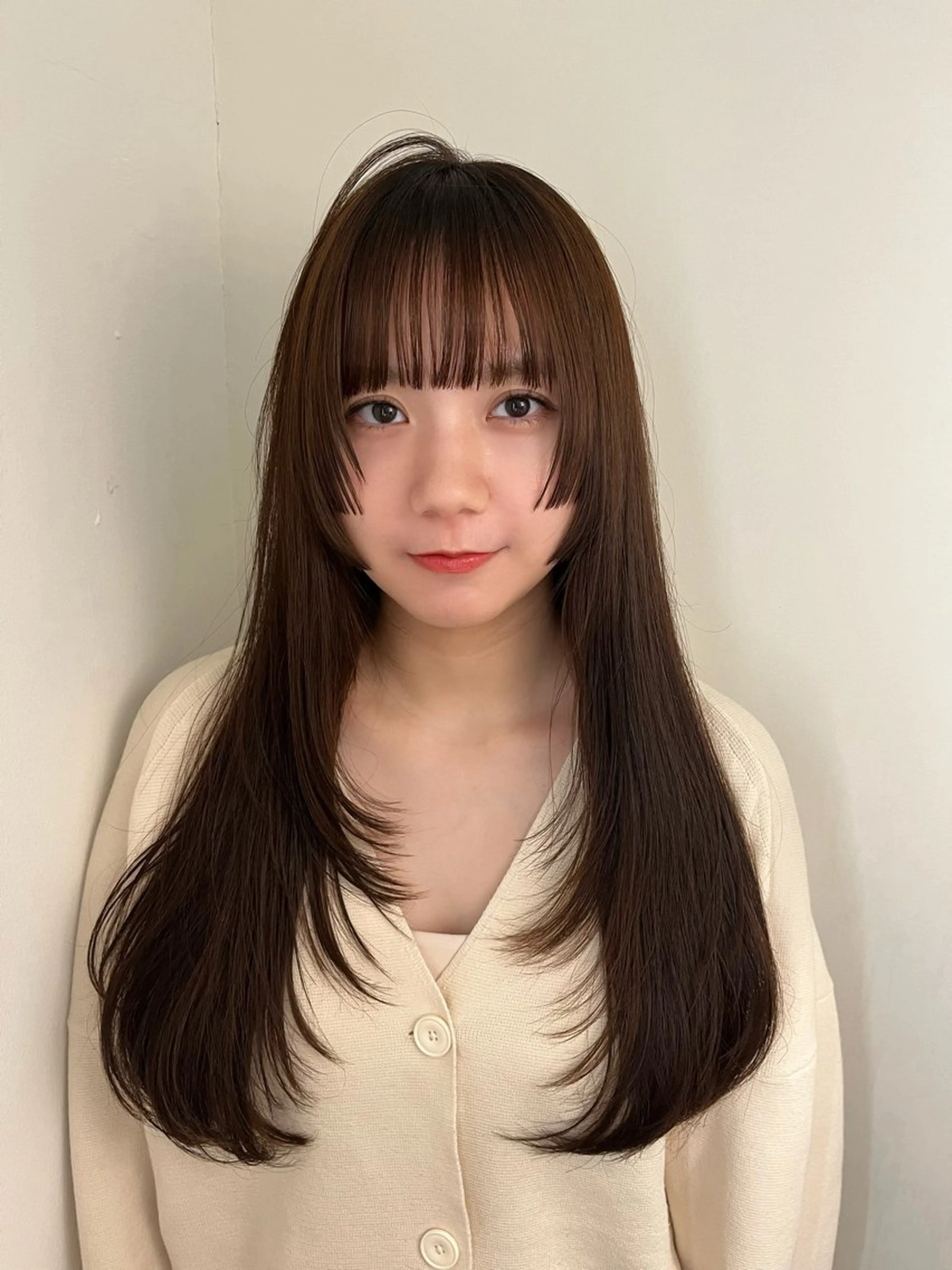 ロング ロングレイヤー 姫カット レイヤーカット ロング Airi 韓国🫧 レイヤーカットのヘアスタイル