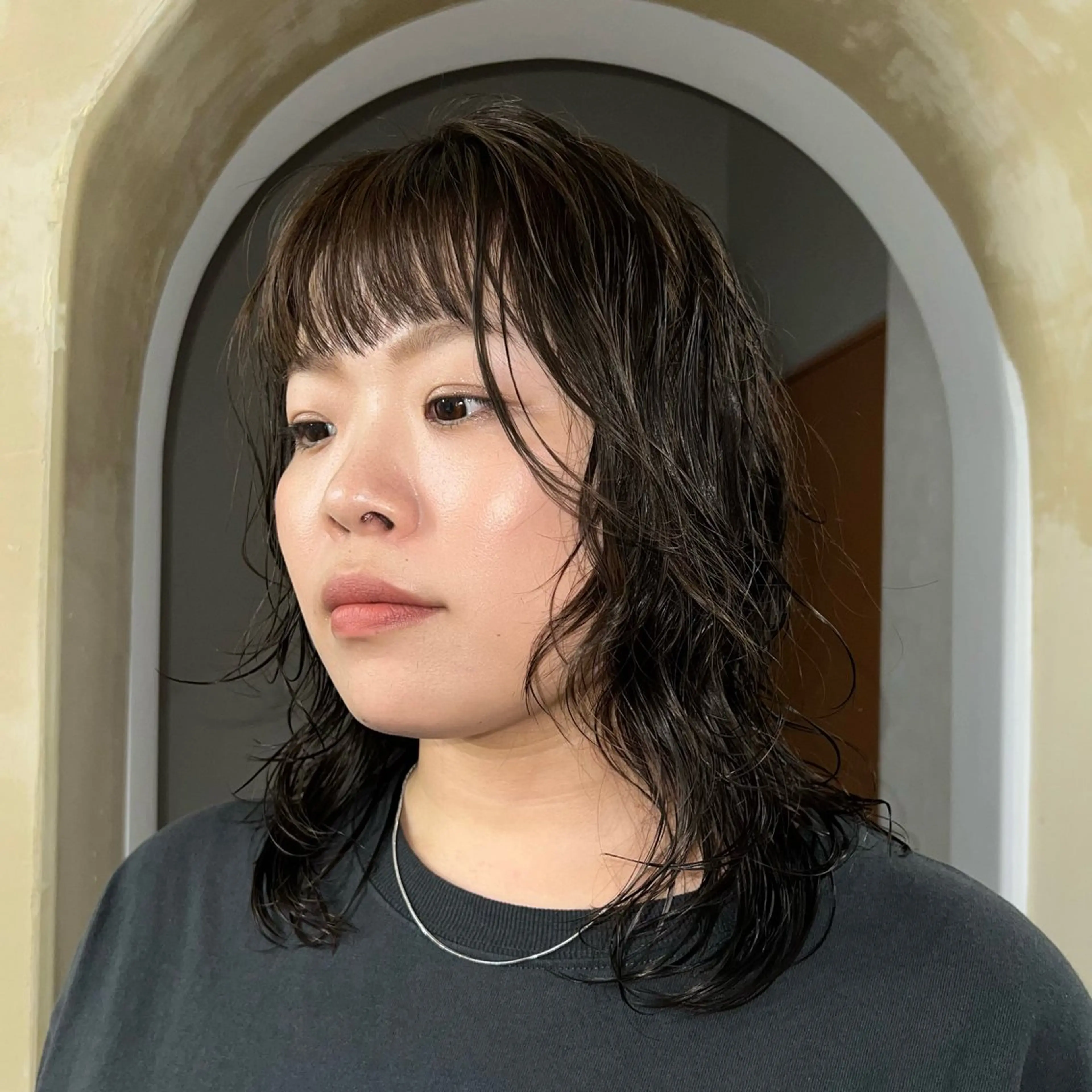 ミディアム パーマ カット パーマ ［　］ Shiroのヘアスタイル